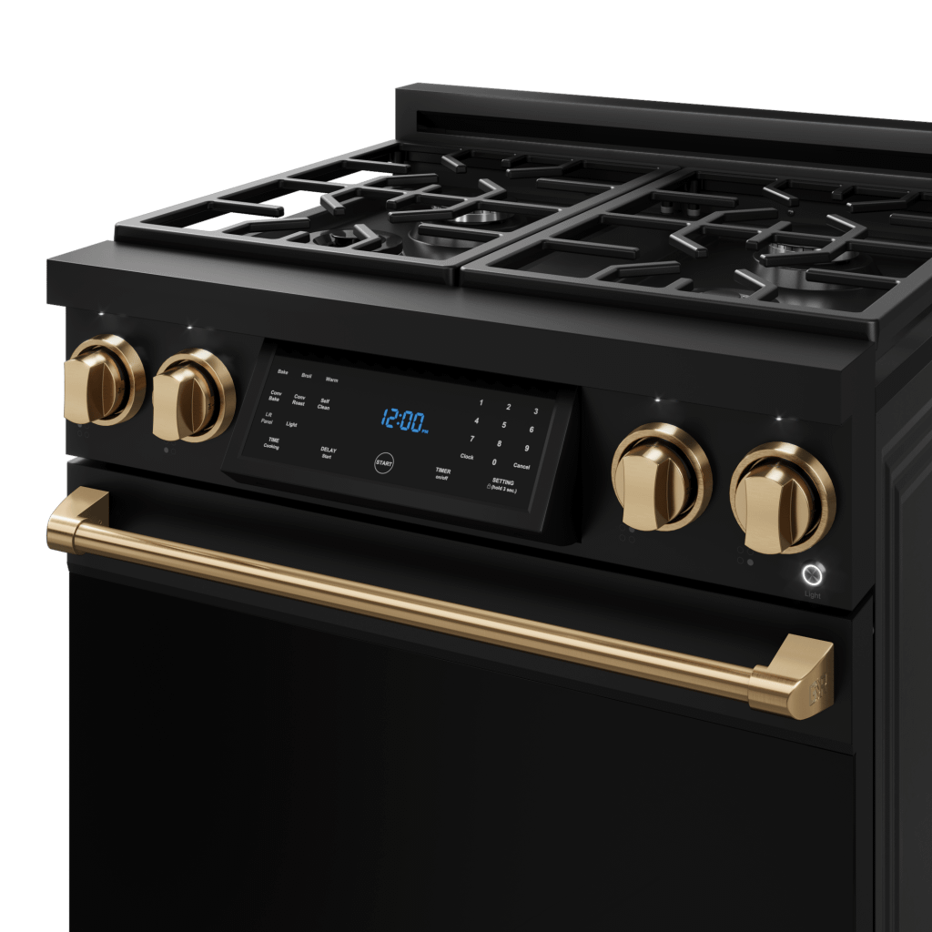 THOR KITCHEN RSG30BBRZ 30 Inch Professional Gas Range With Tilt Panel Touch Control In BLA...