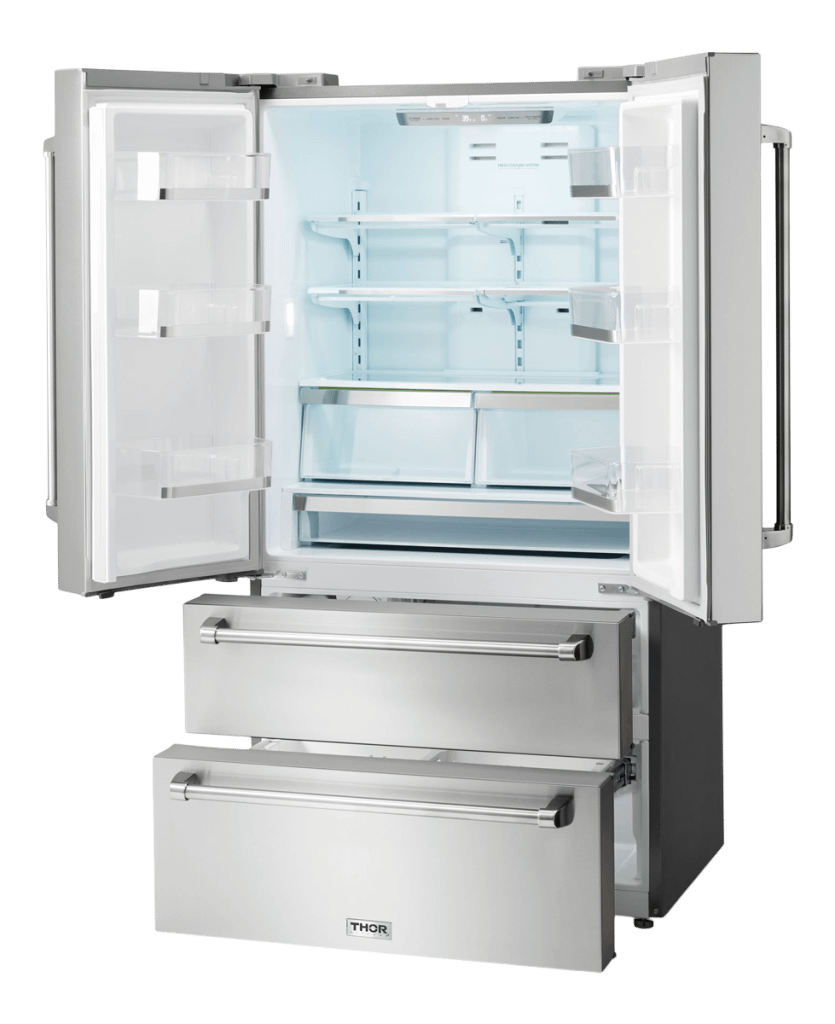THOR KITCHEN TRF3602 36 Inch Professional French Door Refrigerator With Freezer Drawers