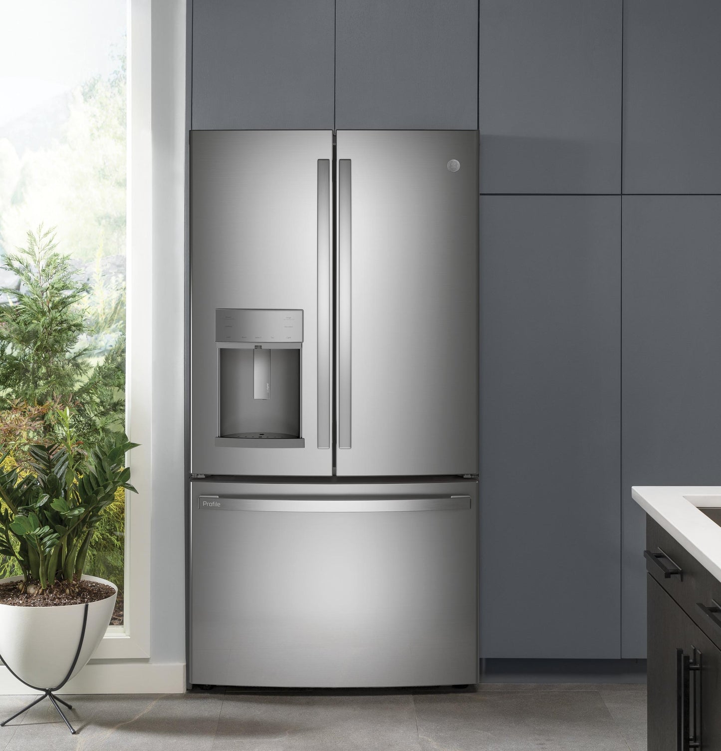 GE APPLIANCES PYD22KYNFS GE Profile Series 22.1 Cu. Ft. Counter-depth French-door REFRIG...