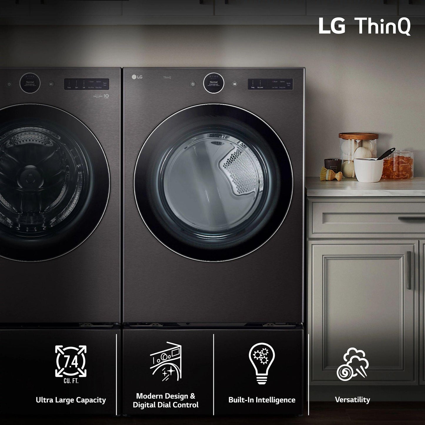 LG DLGX6701B 7.4 Cu. Ft. Ultra Large Capacity Smart Wi-fi Enabled Front Load GAS...