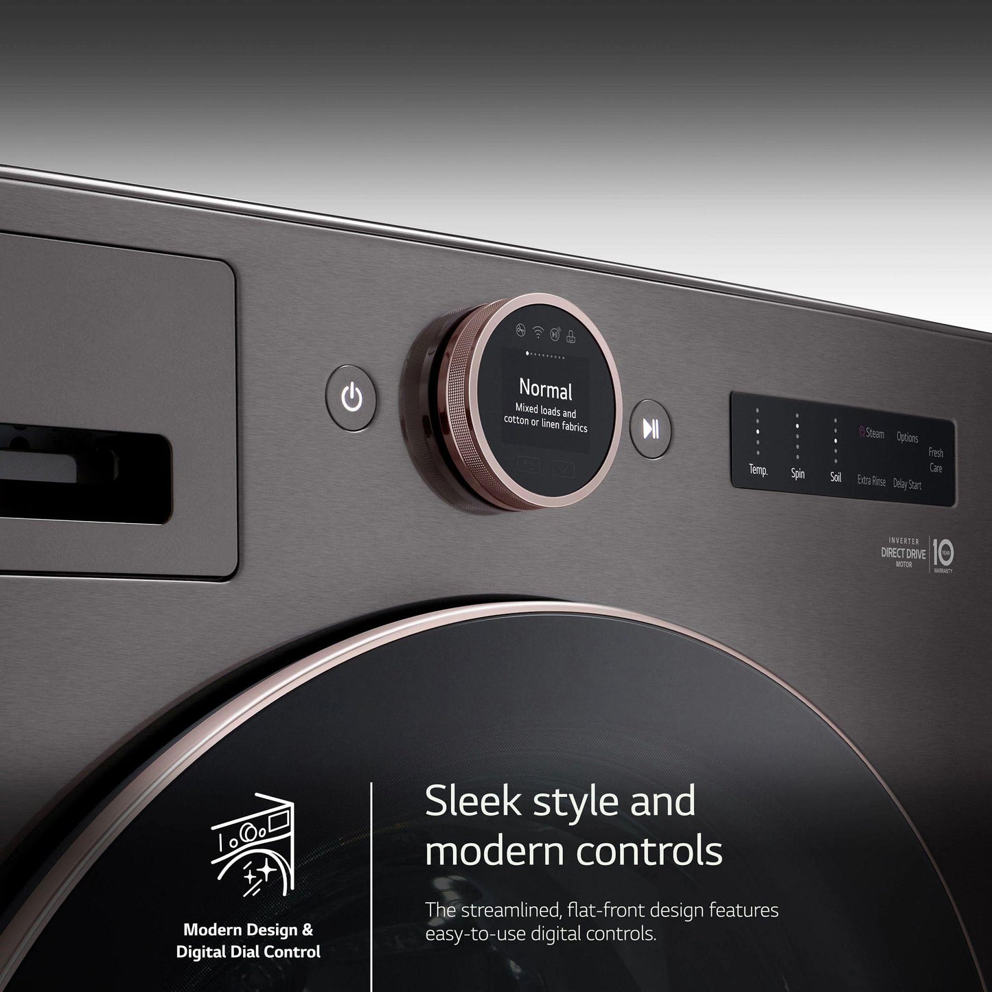 LG WM6500HBA 5.0 Cu. Ft. MEGA Capacity Smart Front Load Energy Star Washer With ...