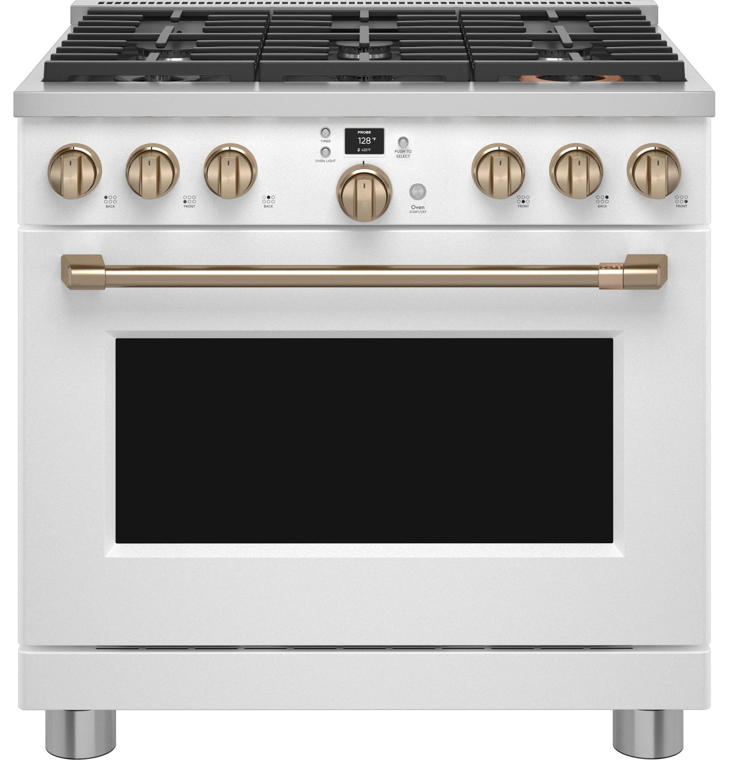 CAFE C2Y366P4TW2 Cafe 36"" Smart Dual-fuel Commercial-style Range With 6 BURNER...