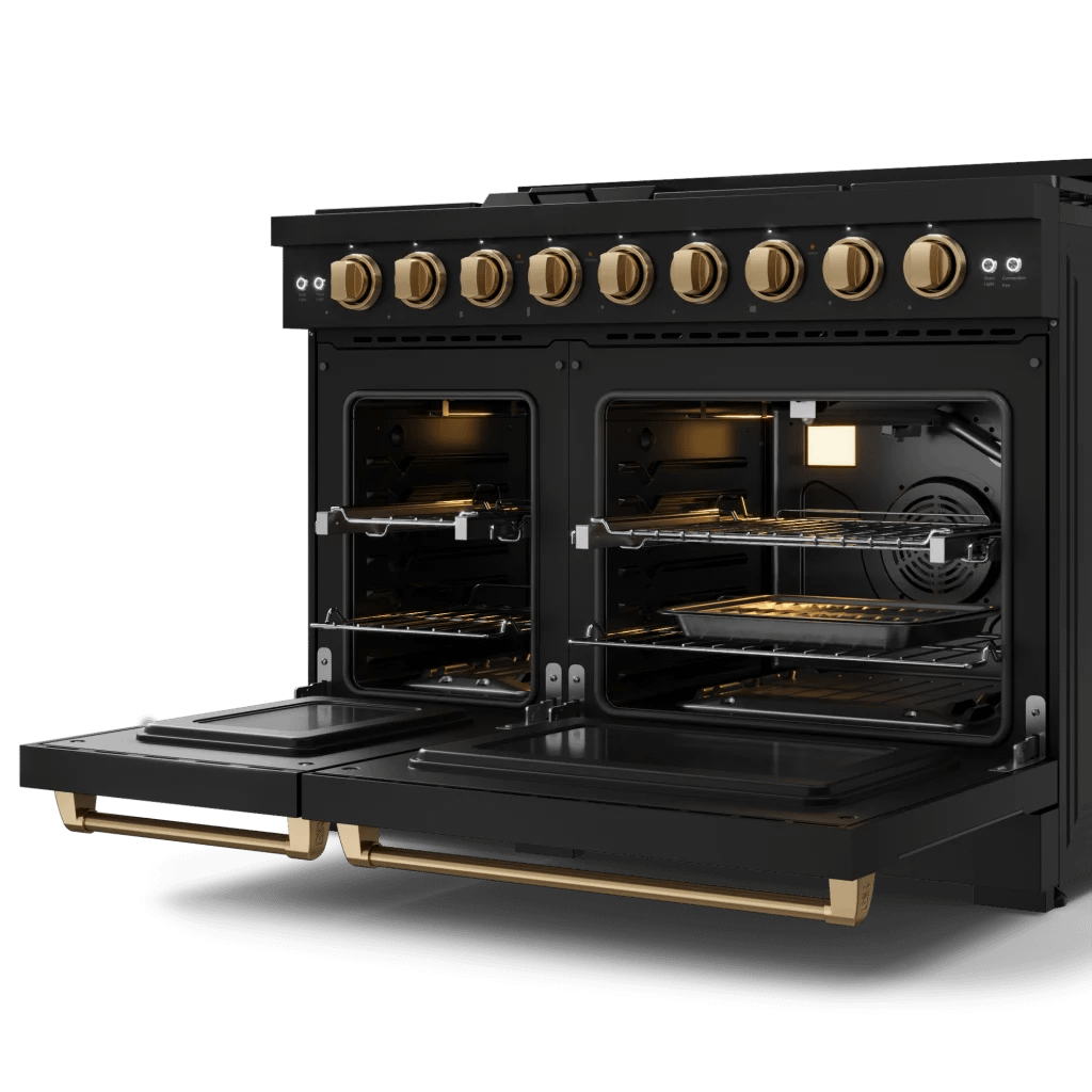 THOR KITCHEN RSG48EBLPBRZ 48 Inch Professional Lp Range With Tilt Panel Touch Control In BLAC...