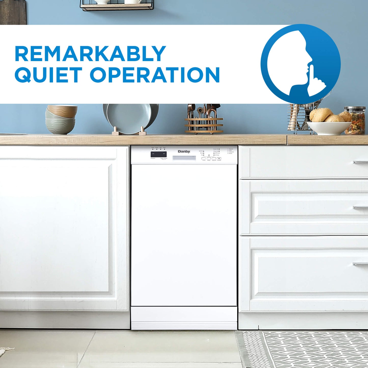 DANBY DDW18D1EW Danby 18"""" Built-in Dishwasher With Front Controls (white)