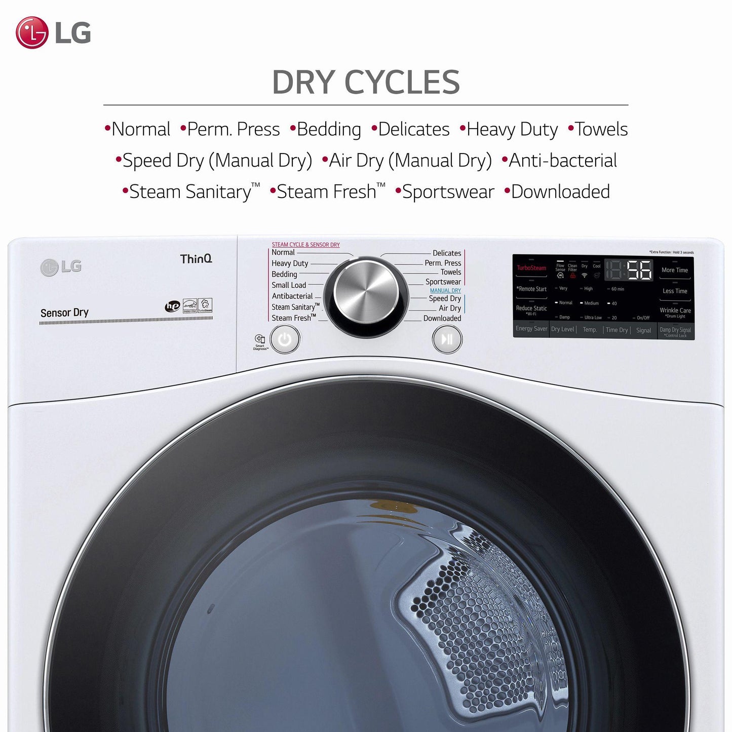 LG DLEX4200W 7.4 Cu. Ft. Ultra Large Capacity Smart Wi-fi Enabled Front Load DRY...