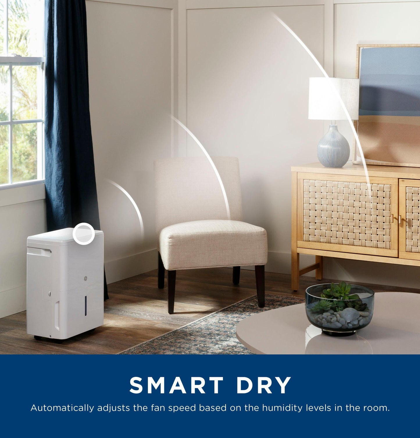 GE APPLIANCES ADHR22LB Ge 22 Pint Energy Star Portable Dehumidifier With Smart Dry F...