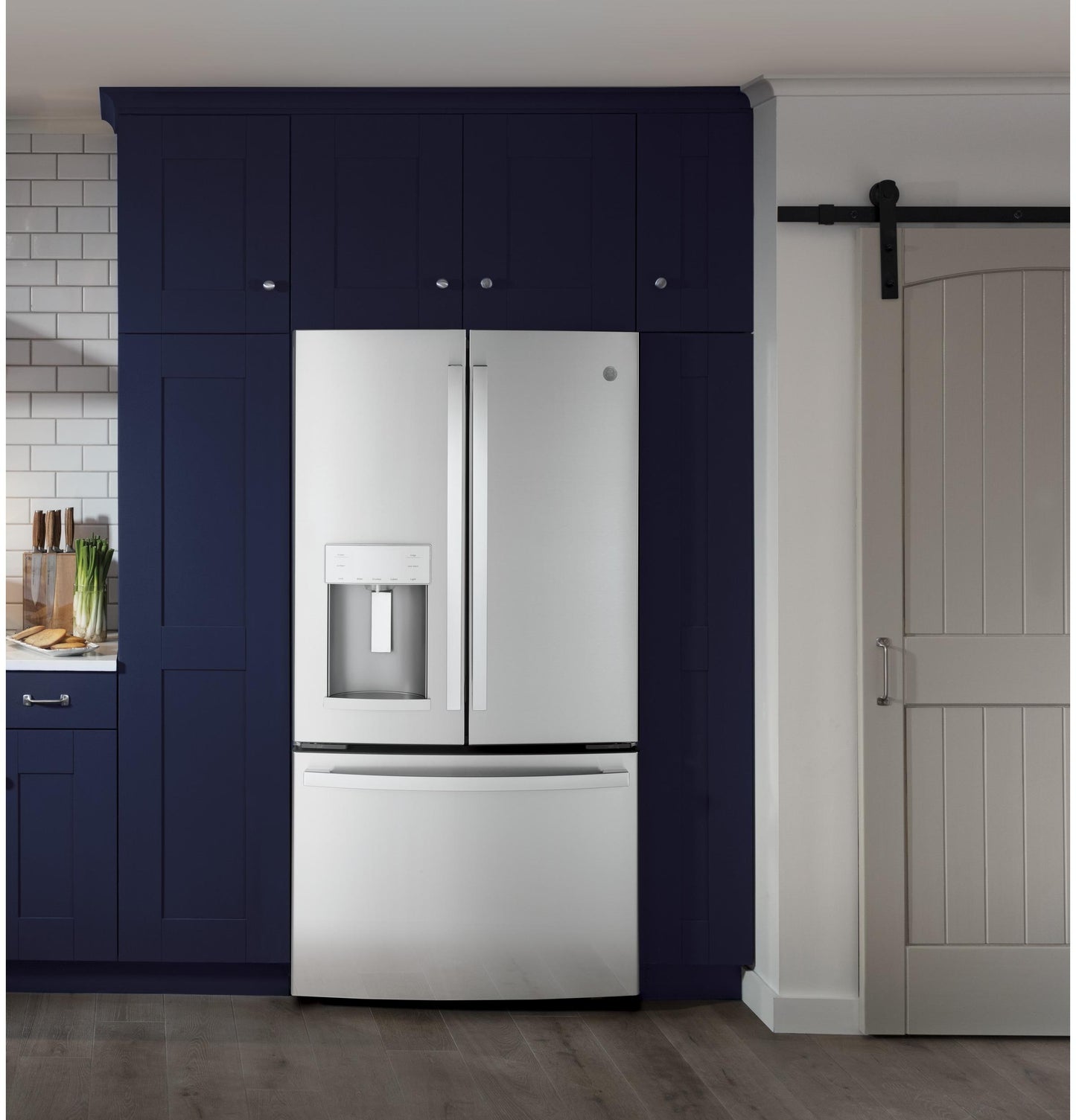 GE APPLIANCES GYE22GYNFS Ge Energy Star 22.2 Cu. Ft. Counter-depth French-door REFRIGE...