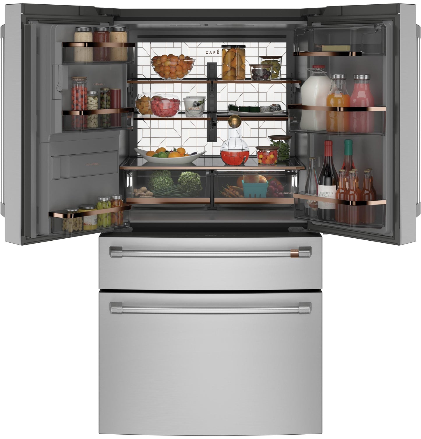 CAFE CXE22DP2PS1 Cafe Energy Star 22.3 Cu. Ft. Smart Counter-depth 4-DO...
