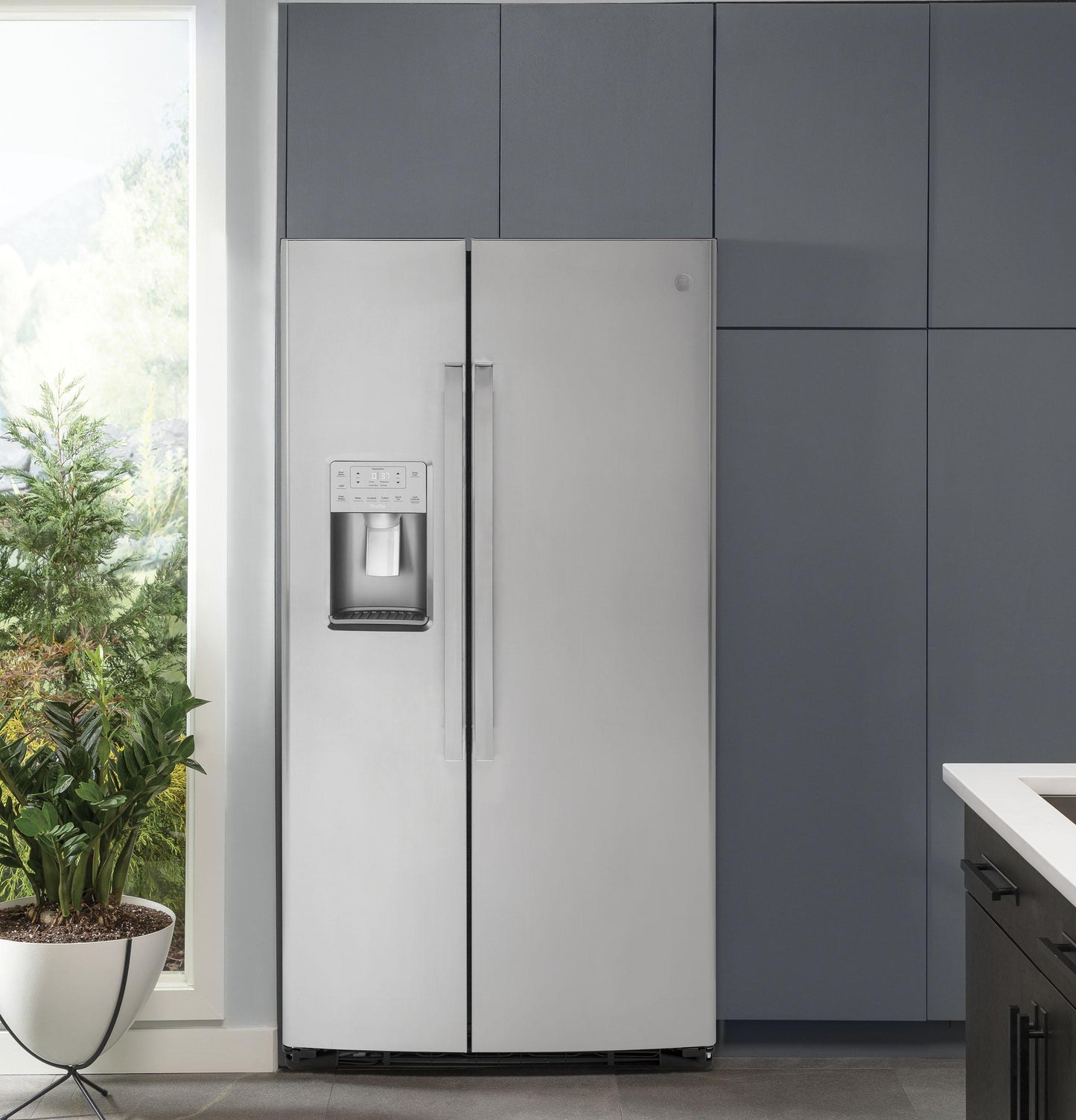GE APPLIANCES PSE25KYHFS GE Profile Series Energy Star 25.3 Cu. Ft. Side-by-side REFR...