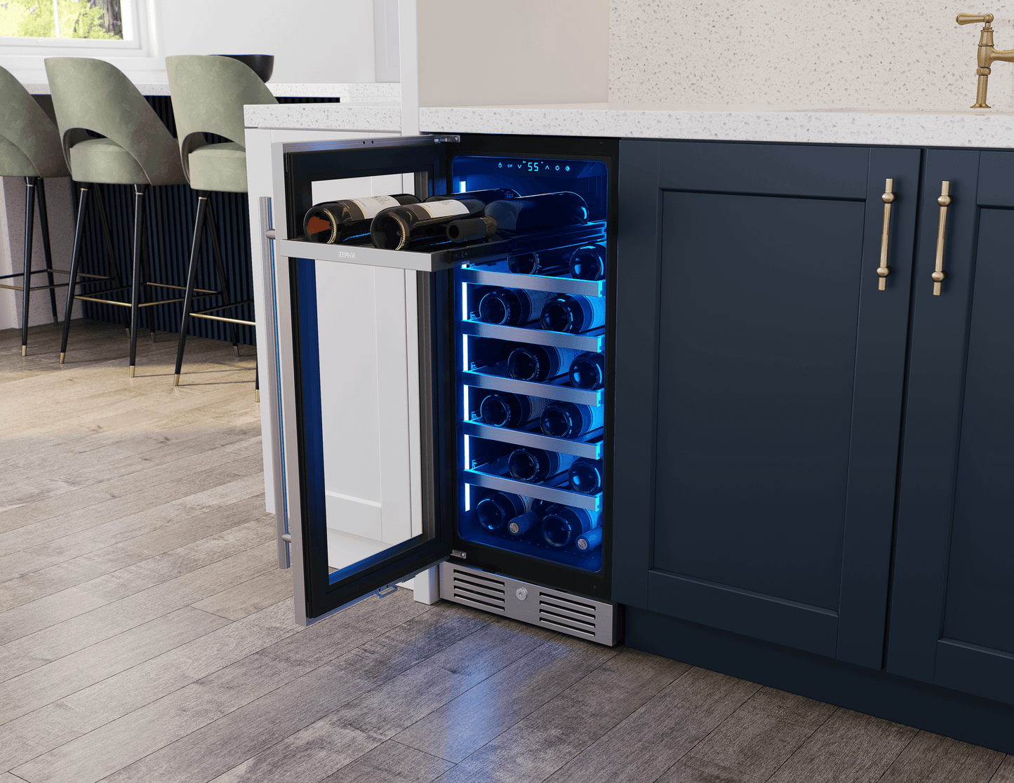 ZEPHYR PRW15C01CG Zephyr 15"" Single Zone Wine Cooler