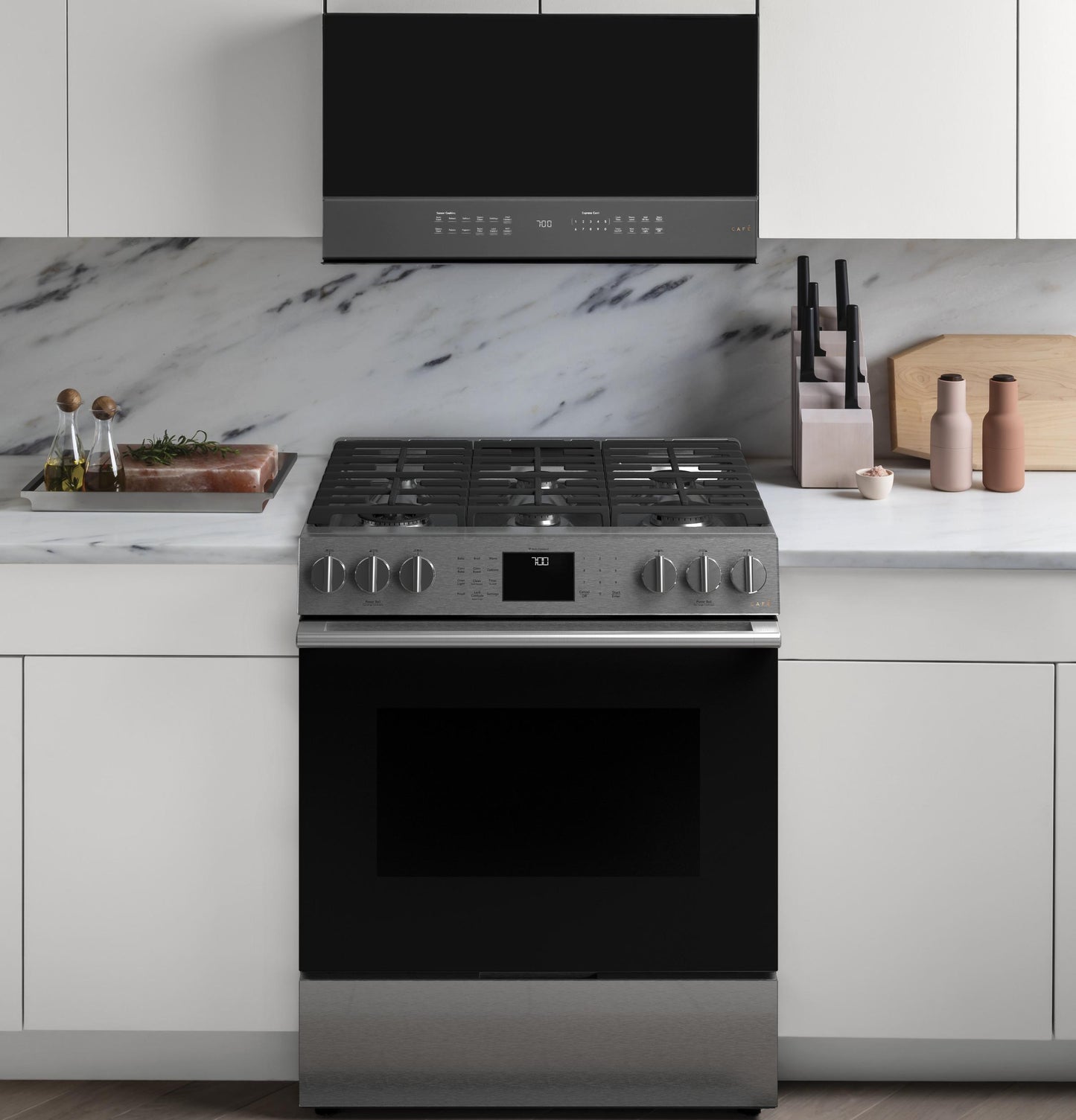 CAFE CGS700M2NS5 Cafe 30"" Smart Slide-in, Front-control, Gas Range With CONVEC...