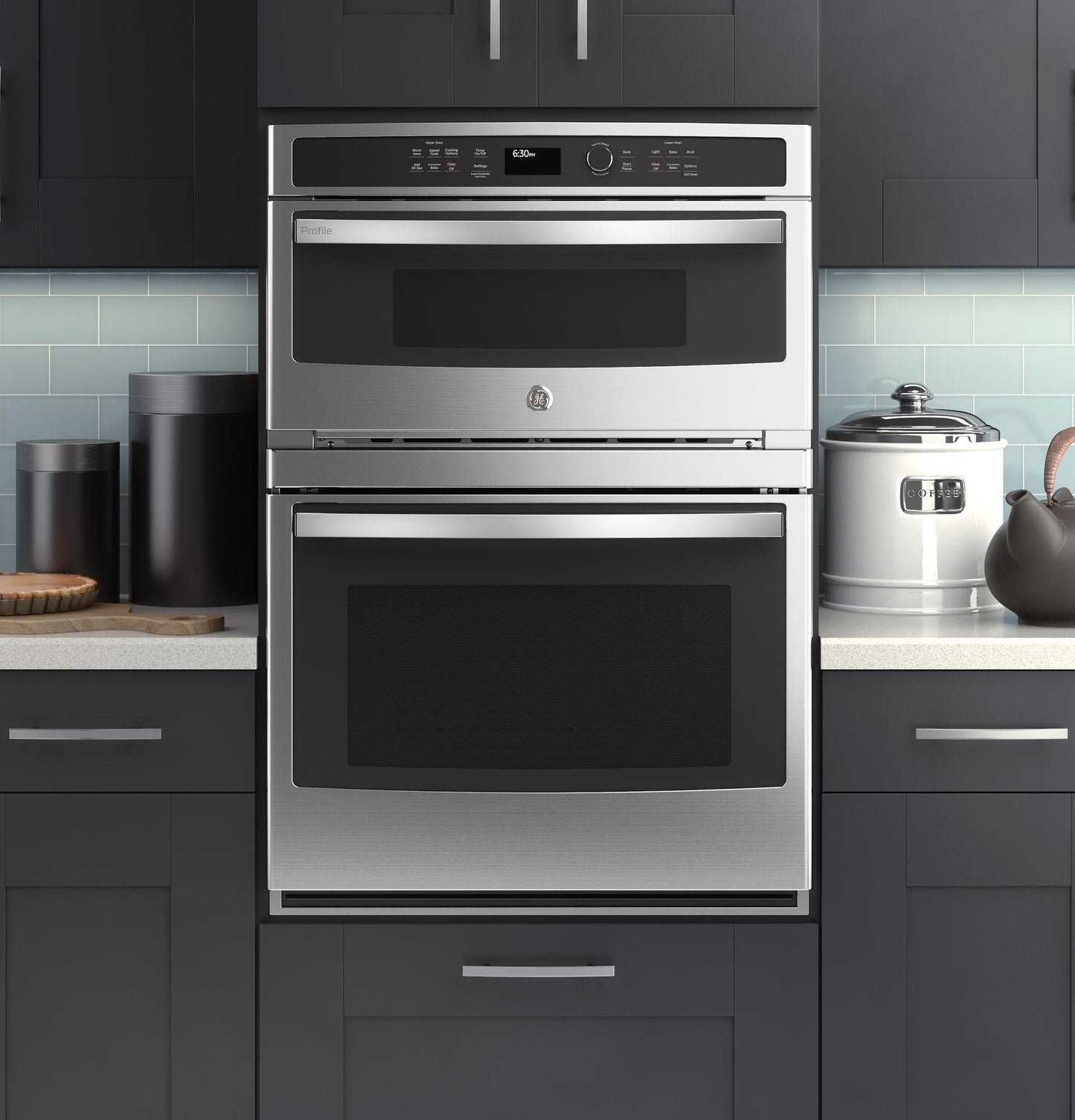 GE APPLIANCES PT9800SHSS GE Profile Series 30 In. Combination Double Wall Oven With CONVECTI...