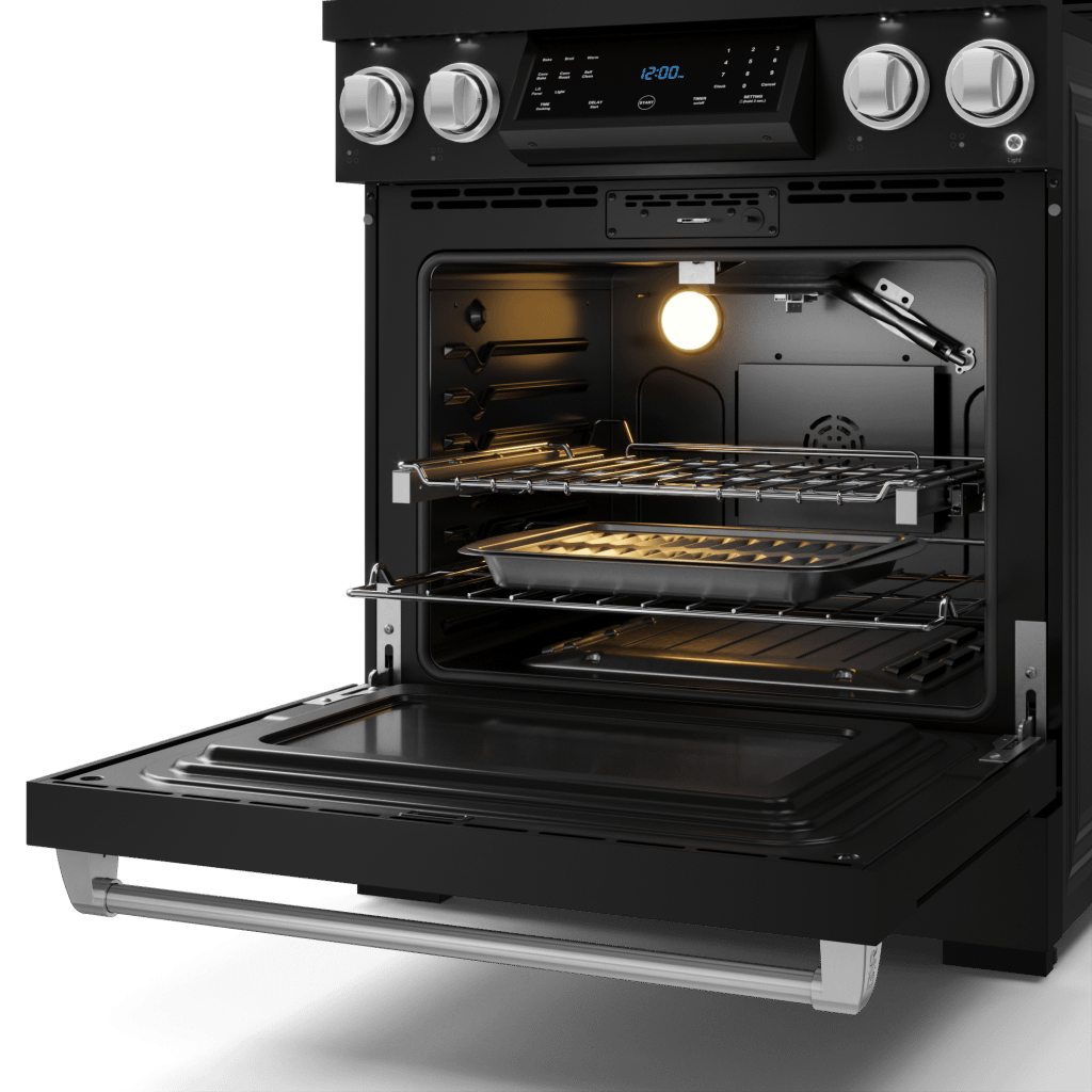 THOR KITCHEN RSG30BSS 30 Inch Professional Gas Range With Tilt Panel Touch Control In BLA...