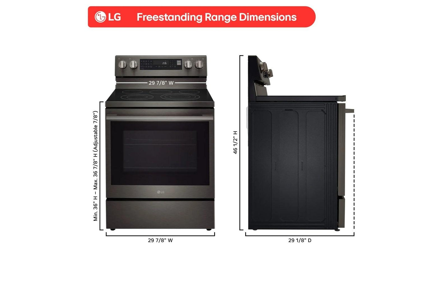 LG LREN6325ZE 6.3 Cu. Ft. Smart Wi-fi Enabled Probake Convection Electric RANG...
