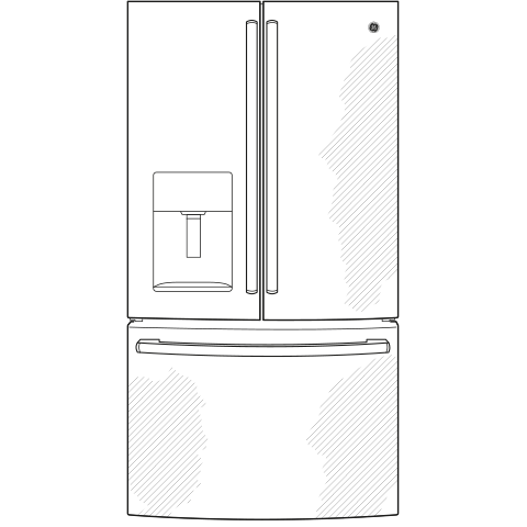 GE APPLIANCES GYE18JYLFS Ge Energy Star 17.5 Cu. Ft. Counter-depth French-door REFRIGE...