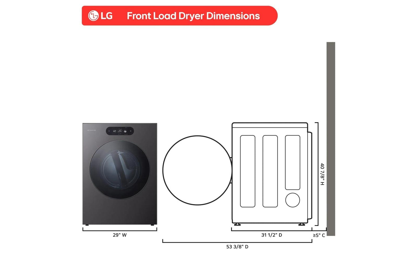 LG DLGX9901B LG Signature 9.0 Cu. Ft. MEGA Capacity Smart Front Load Gas Dryer W...