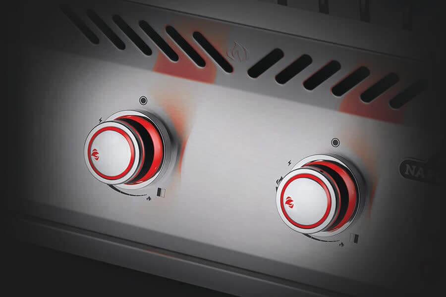 NAPOLEON BBQ BIB18RTNSS Built-in 700 Series Dual Range Top Burner With Stainless Steel COVE...