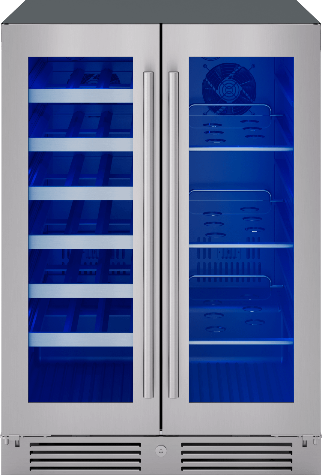 ZEPHYR PRWB24C32CG Zephyr 24"" French Door Dual Zone Wine & Beverage Cooler