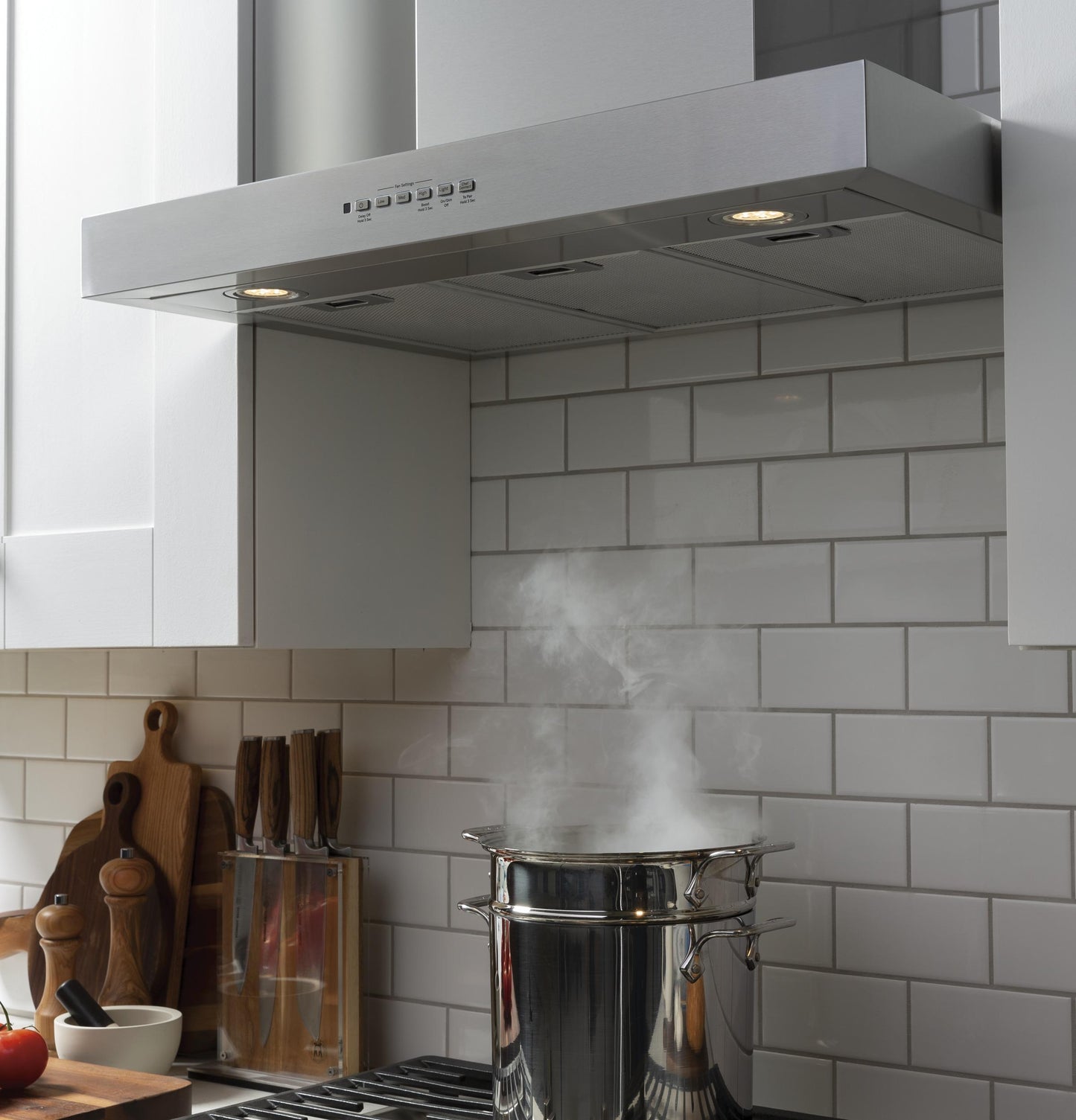 GE APPLIANCES UVW8361SLSS GE Appliances 36"" Designer Wall Mount Hood W/ Dimmable LED Lighting