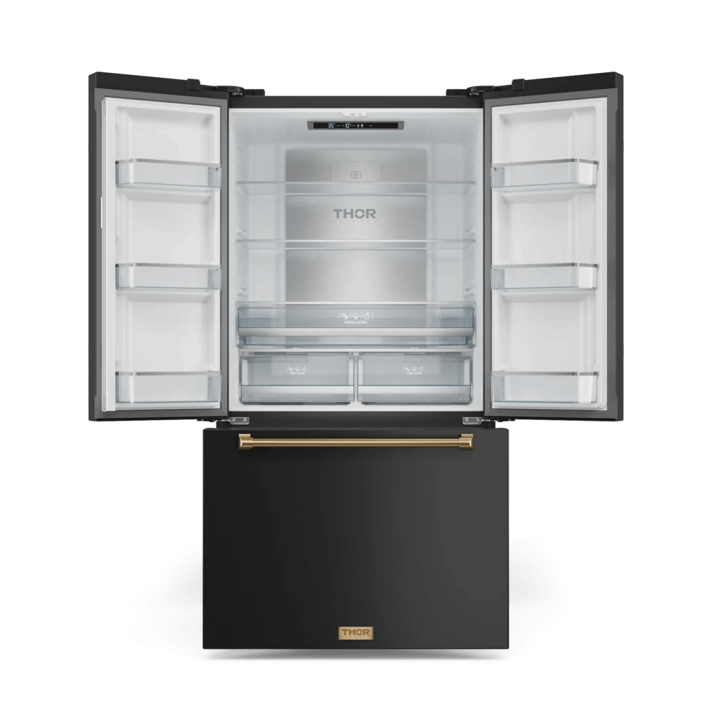 THOR KITCHEN RF3621CTD00BRZ 36 Inch 20.3 Cu Ft French Door Counter Depth Refrigerator With Ice ...