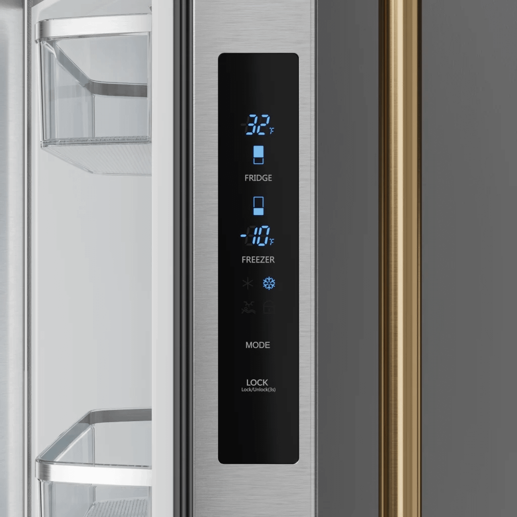 THOR KITCHEN RF3017FFD99BRZ 30 Inch 17.7 Cu Ft French Door Counter Depth Refrigerator With Ice ...