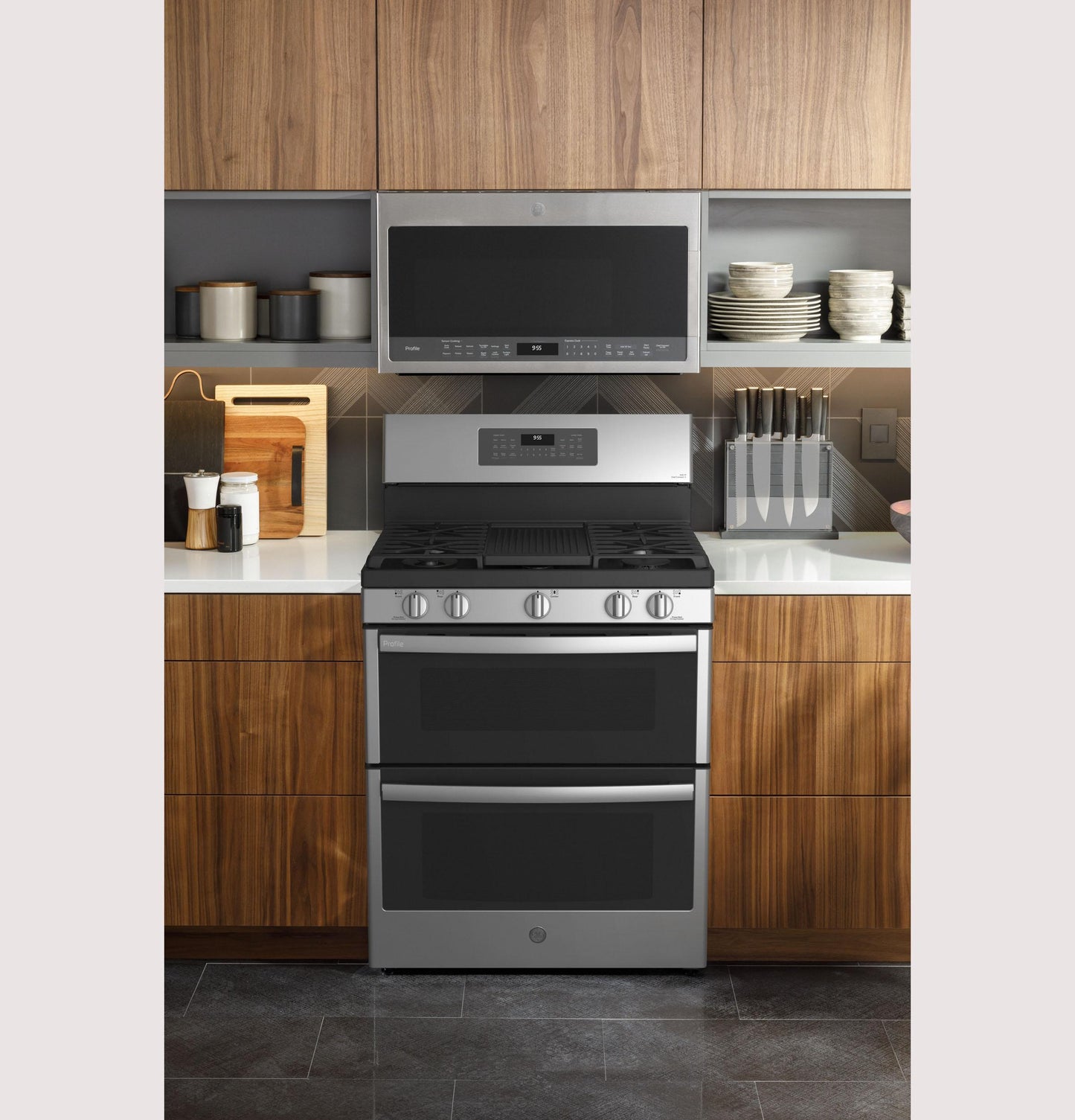 GE APPLIANCES PGB965YPFS GE Profile 30"" Free-standing Gas Double Oven Convection FINGERP...
