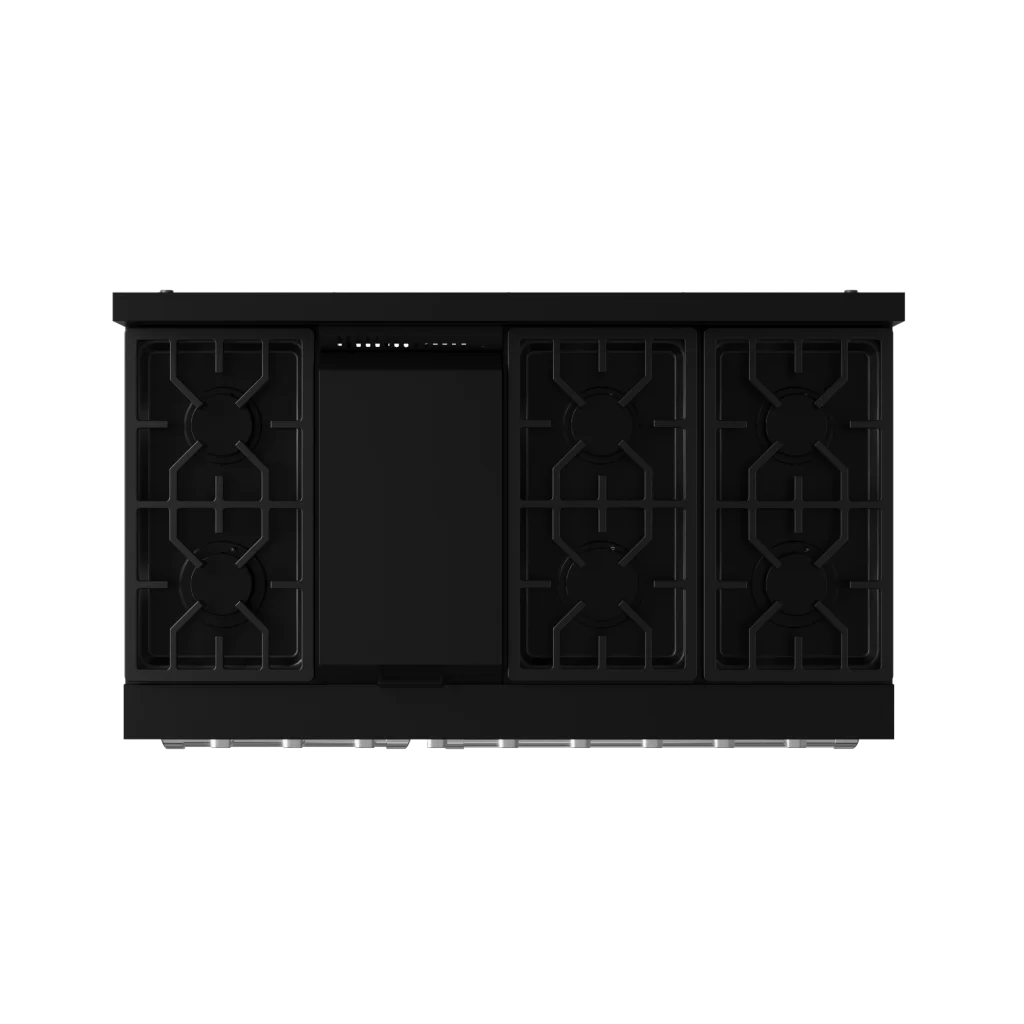 THOR KITCHEN RSG48EBLPSS 48 Inch Professional Lp Range With Tilt Panel Touch Control In BLAC...