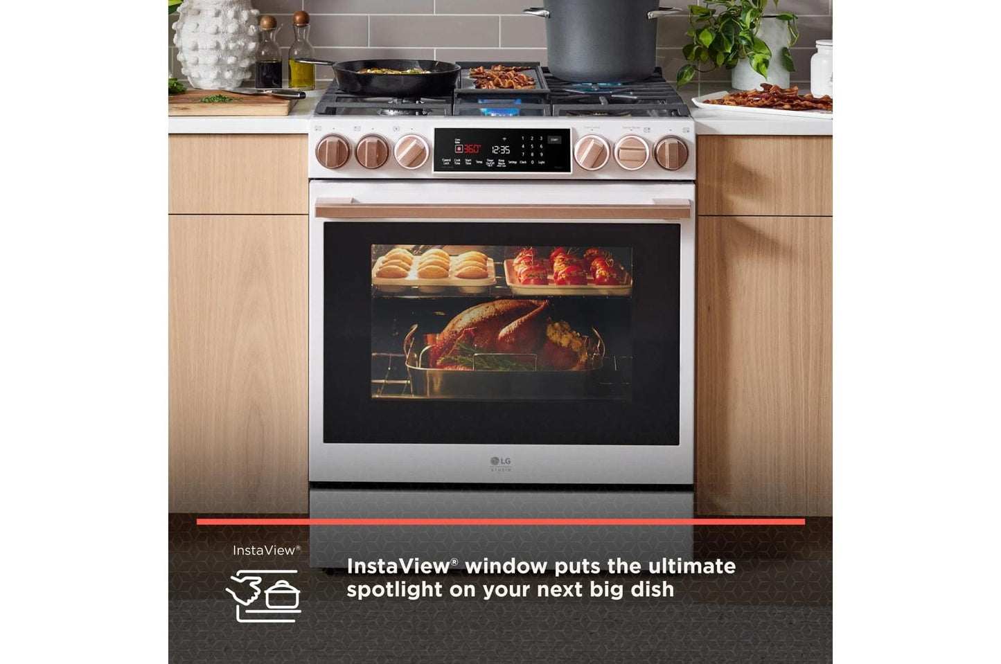 LG LSGS6338N LG Studio 6.3 Cu. Ft. Instaview Gas Slide-in Range With Probake ...