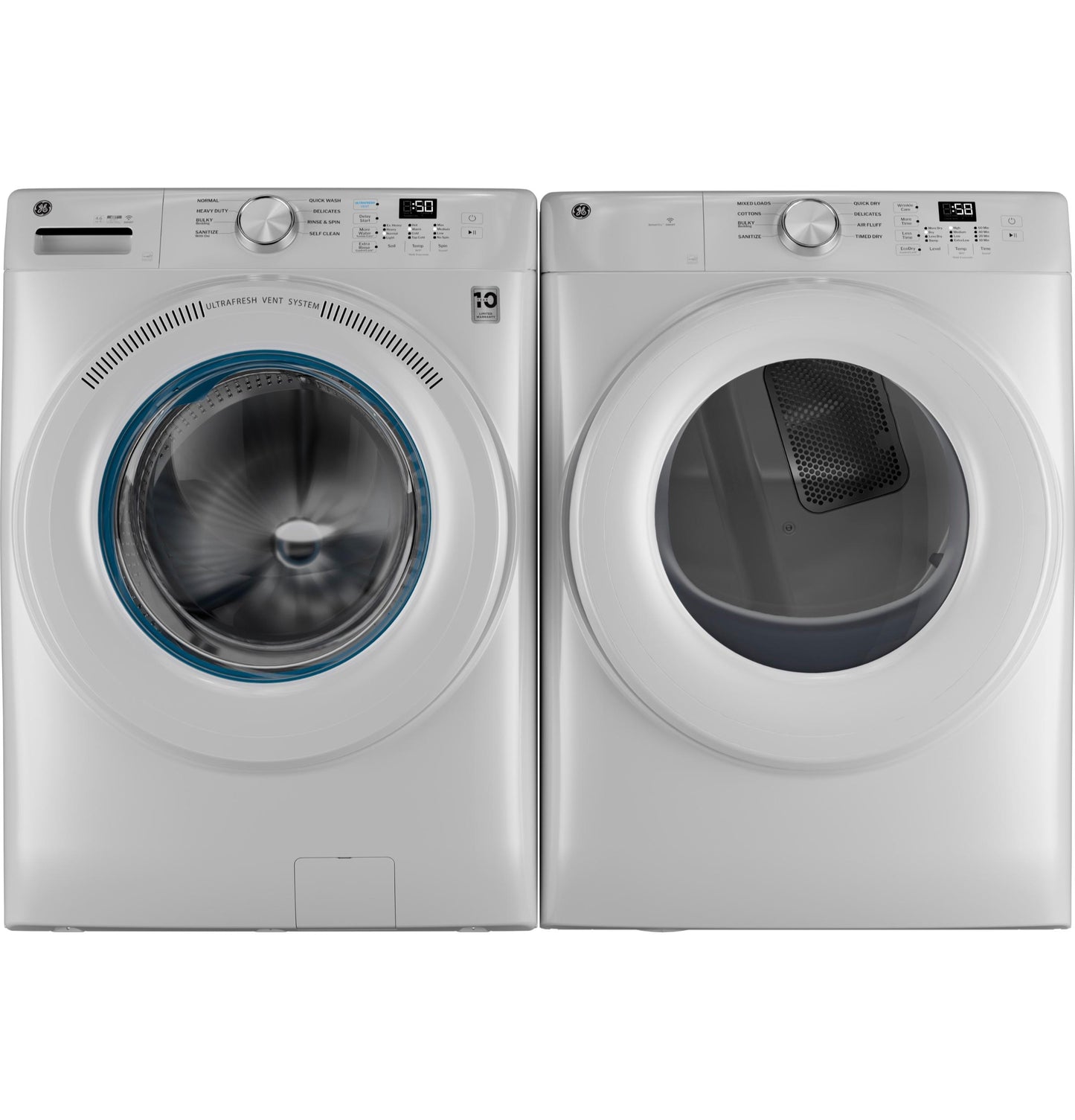 GE APPLIANCES GFD35GSSYWW Ge Energy Star 7.8 Cu. Ft. Capacity Smart Front Load Gas Dryer