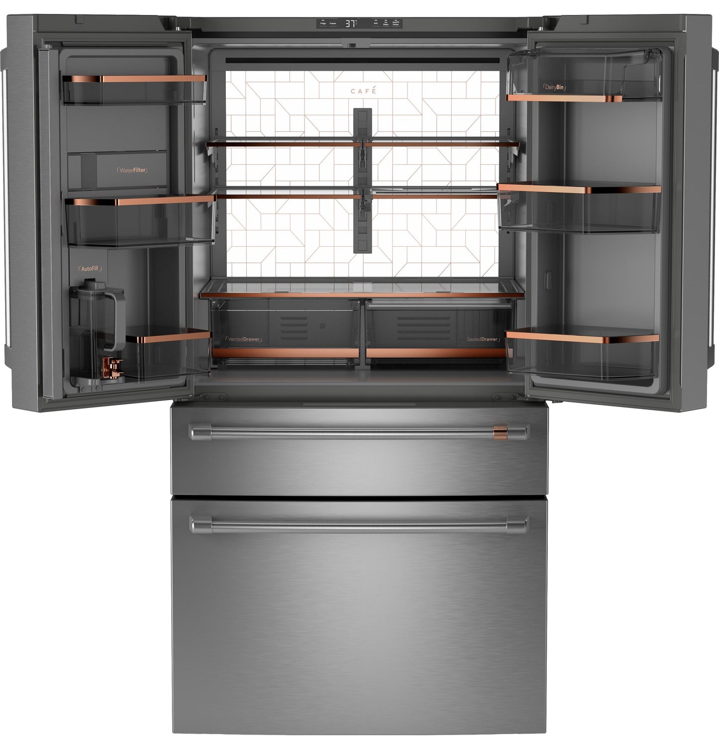 CAFE CJE23DP2WS1 Cafe Energy Star 23.2 Cu. Ft. Smart Counter-depth 4-DO...