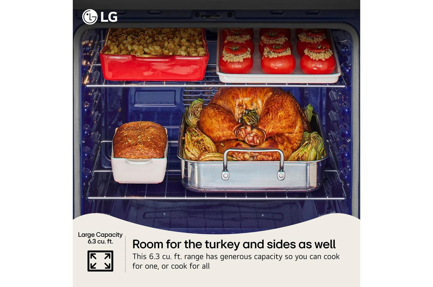 LG LREN6323ZE 6.3 Cu. Ft. Smart Wi-fi Enabled Probake Convection Electric RANG...