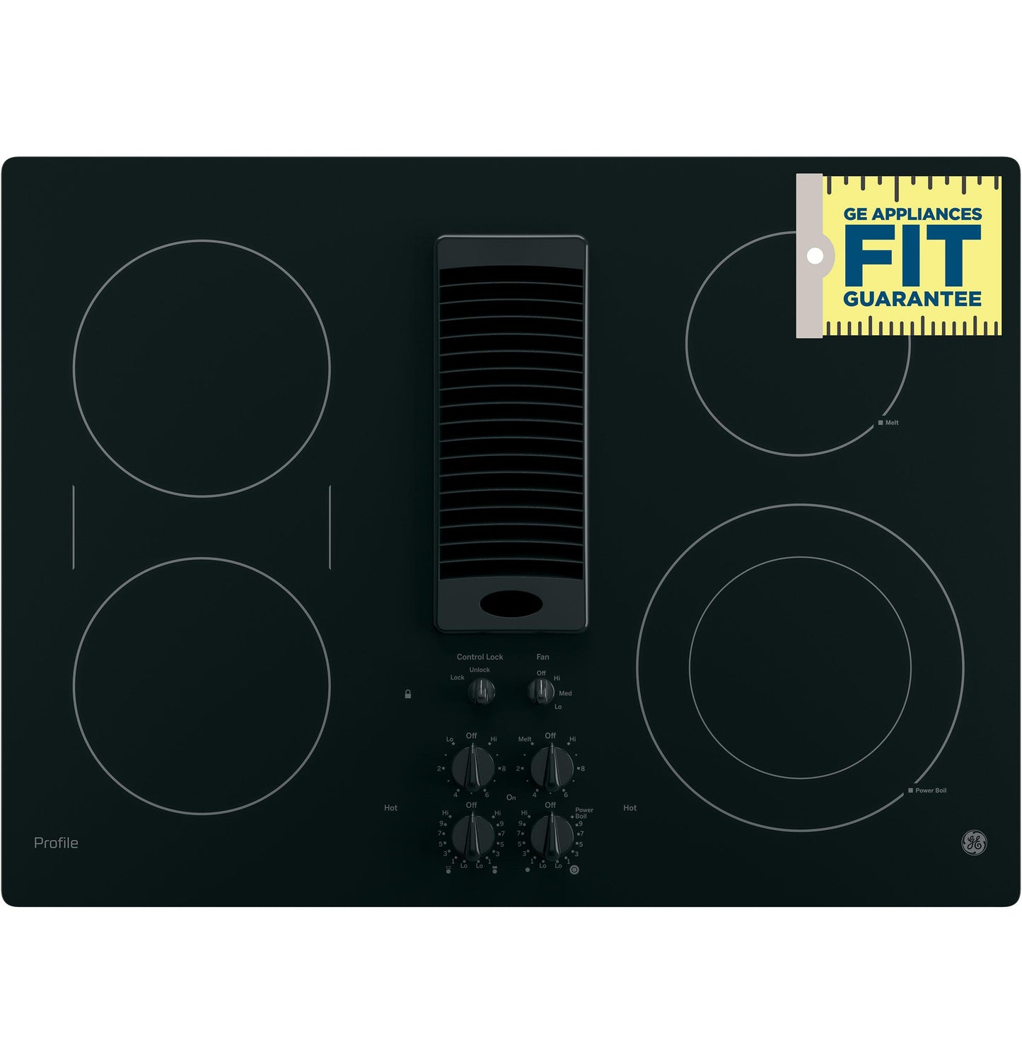 GE APPLIANCES PP9830DRBB GE Profile 30"" Downdraft Electric Cooktop