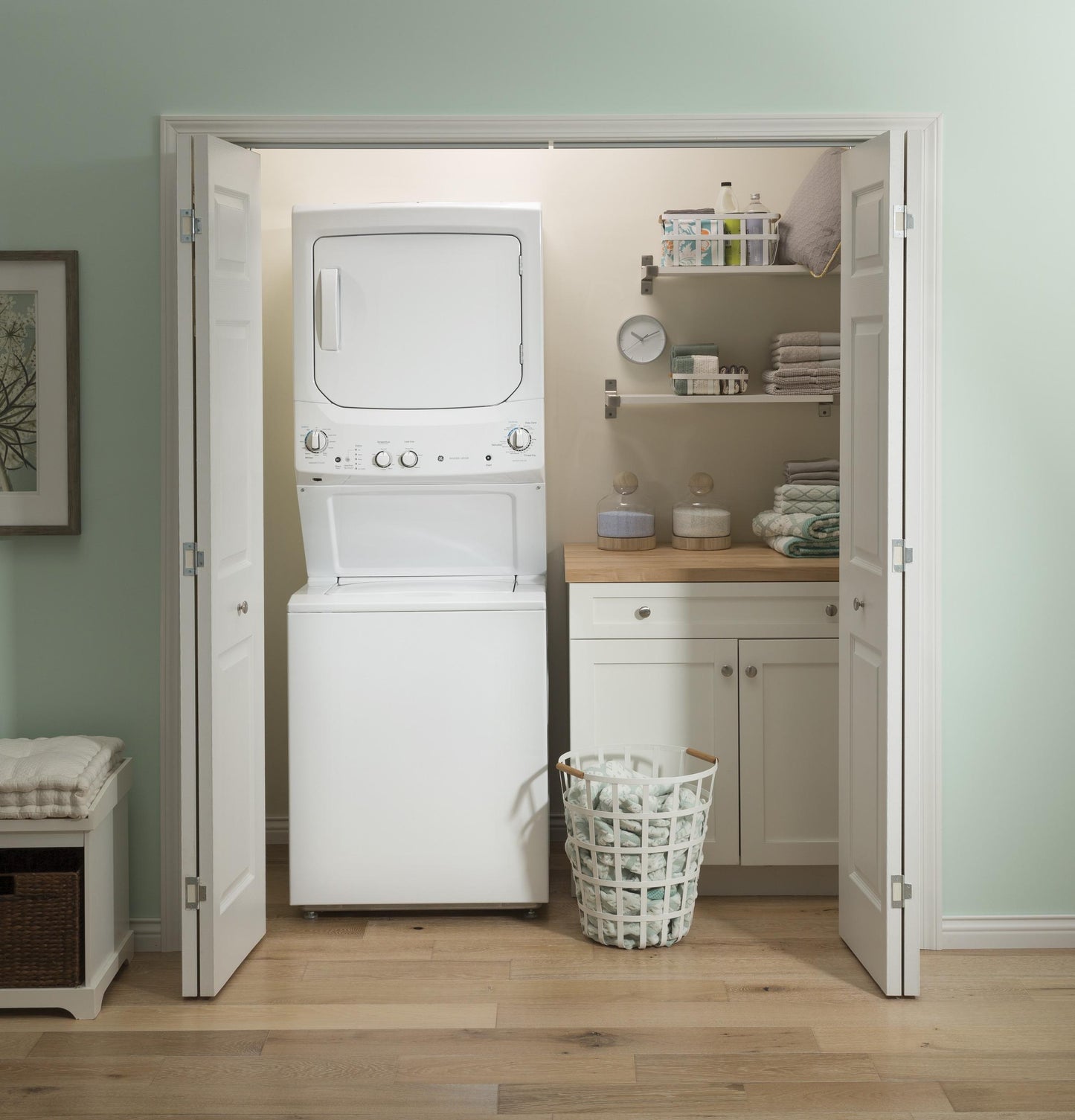 GE APPLIANCES GUD27GSSMWW GE Unitized Spacemaker 3.8 Doe Cu. Ft. Stainless Steel Washer AN...