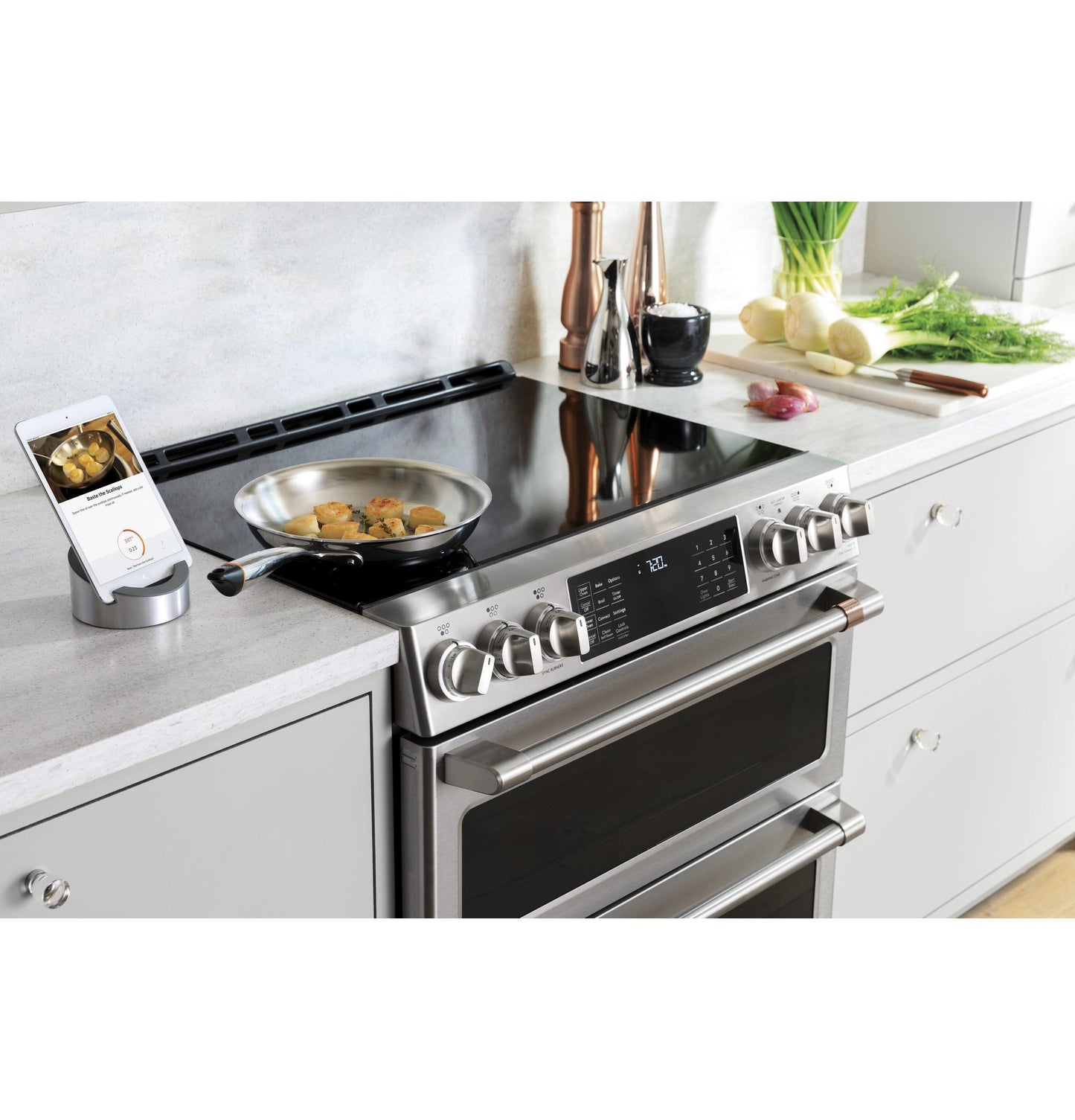 CAFE CHS900P2MS1 Cafe 30"" Slide-in Front Control Induction and Convection RANG...