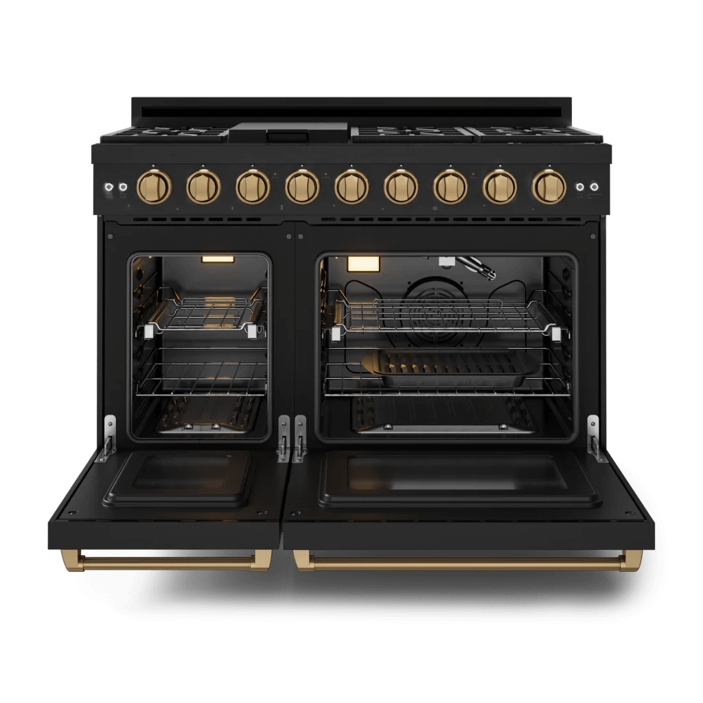 THOR KITCHEN RSG48EBLPBRZ 48 Inch Professional Lp Range With Tilt Panel Touch Control In BLAC...