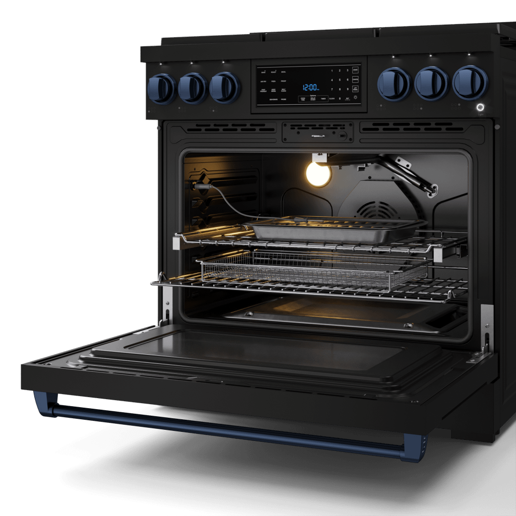 THOR KITCHEN RSG36BBLU 36 Inch Professional Gas Range With Tilt Panel Touch Control In STA...