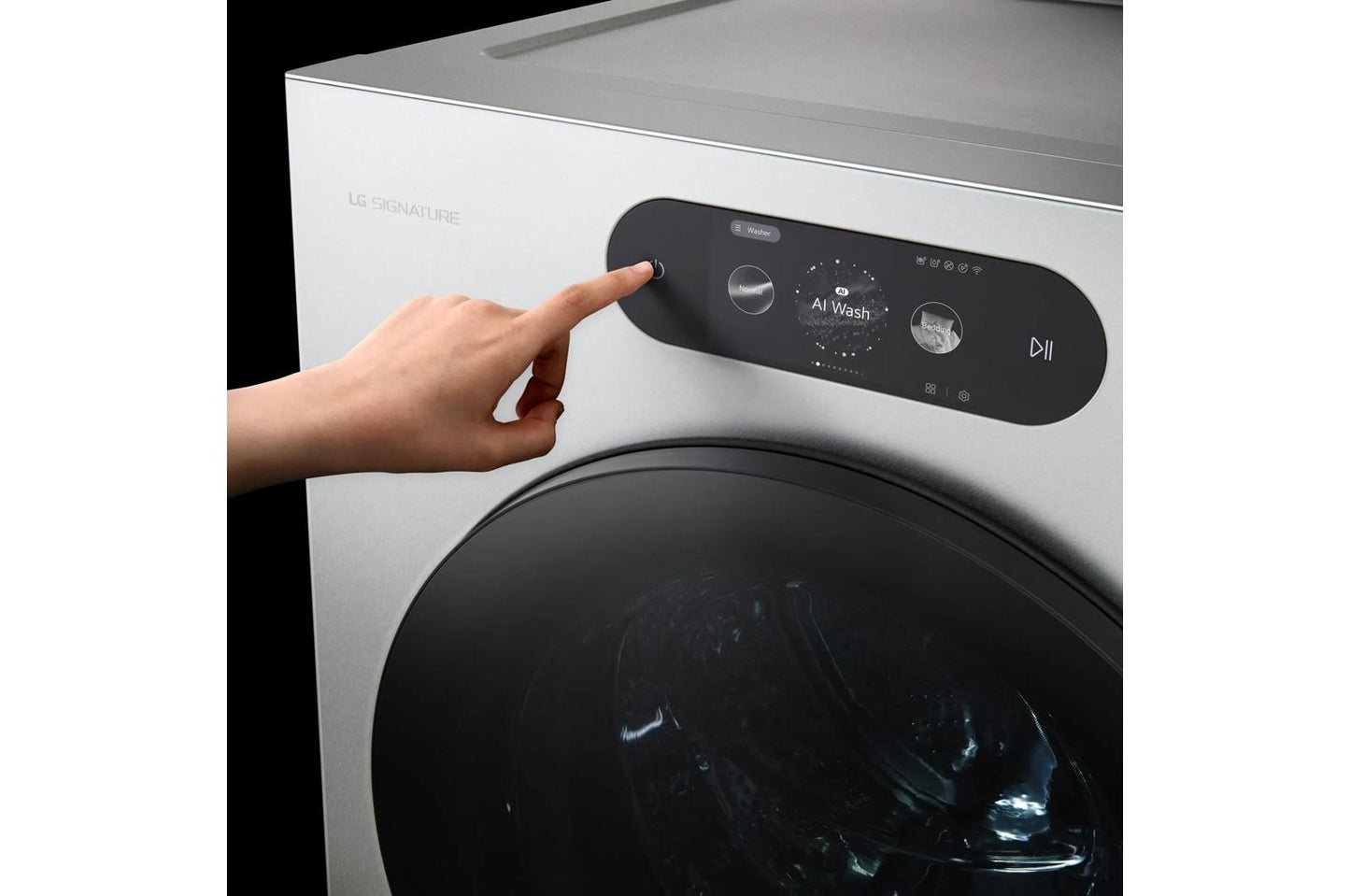 LG WM9900HSA LG Signature 5.8 Cu. Ft. MEGA Capacity Smart Front Load Washer WITH...