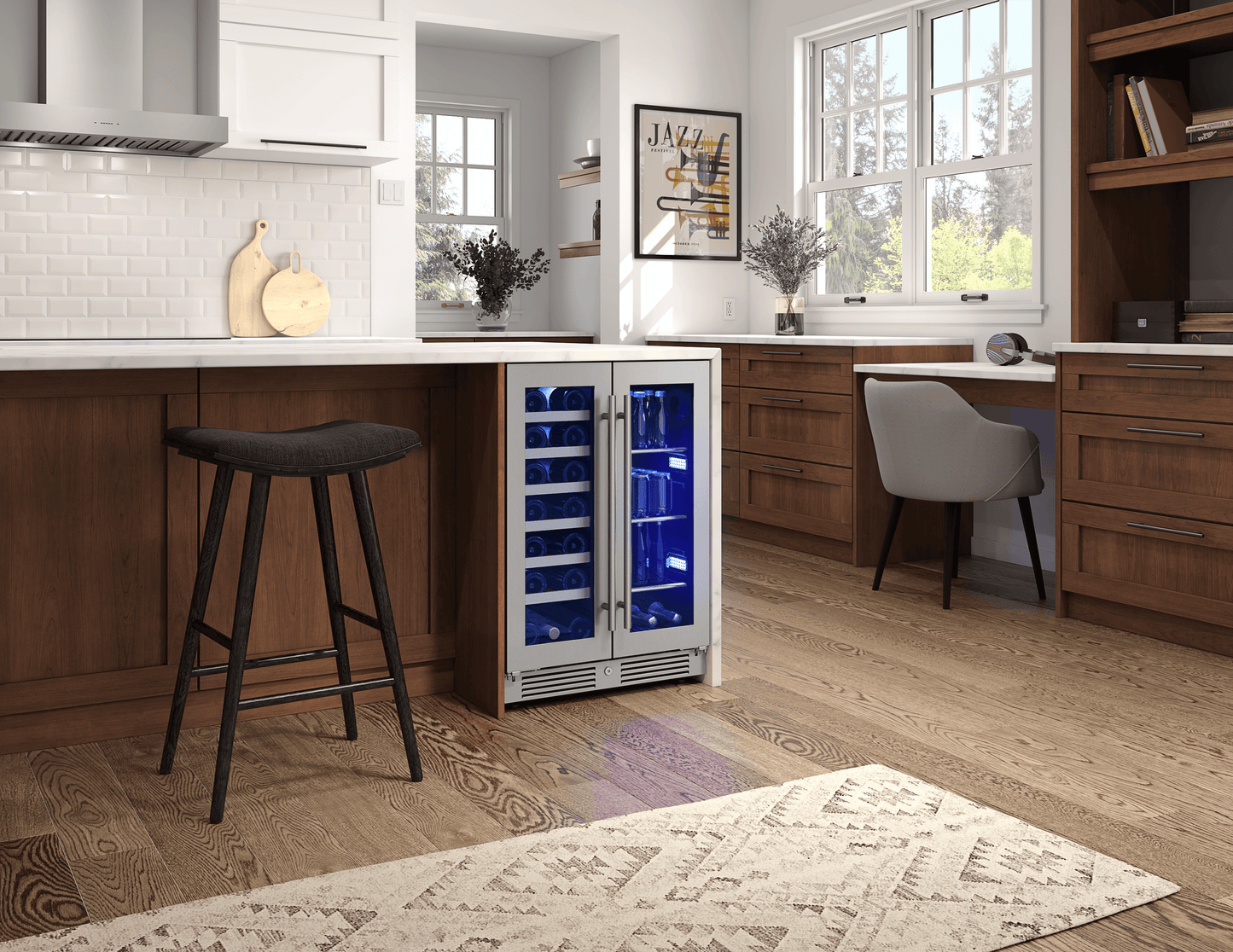 ZEPHYR PRWB24C32CG Zephyr 24"" French Door Dual Zone Wine & Beverage Cooler
