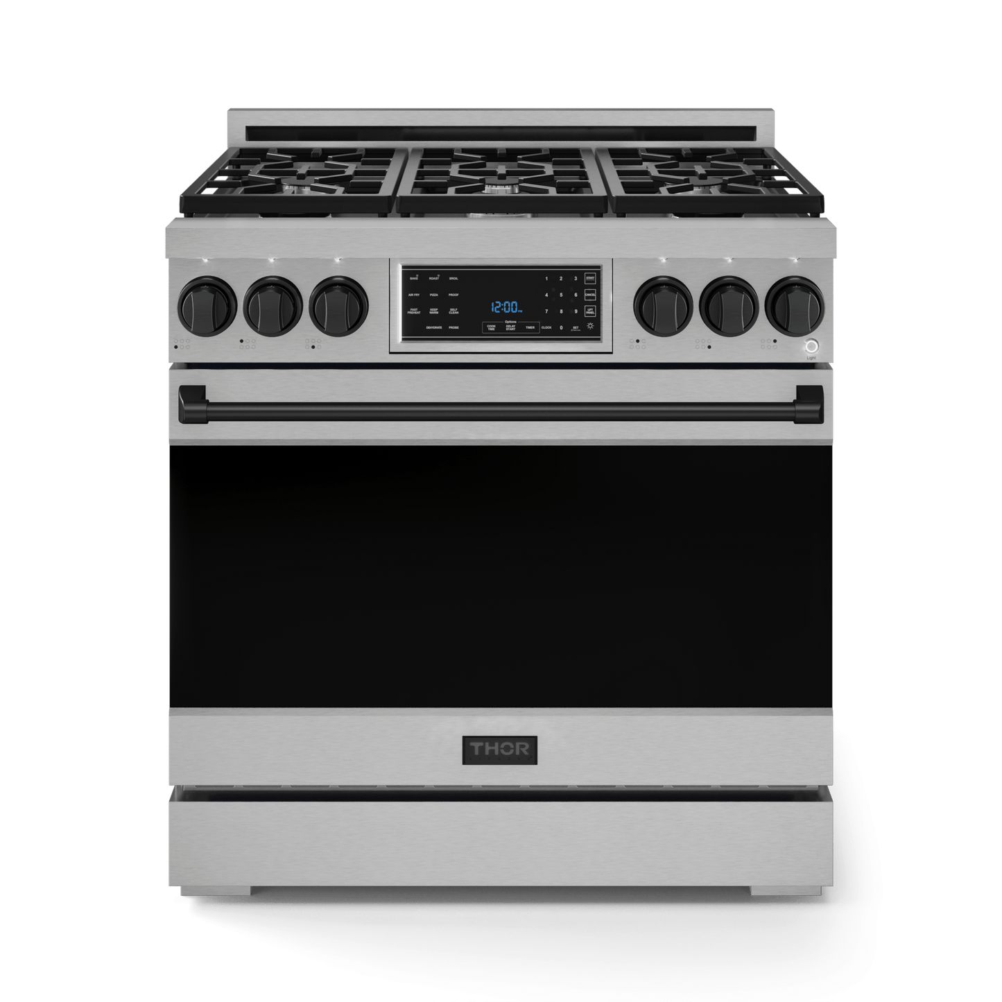 THOR KITCHEN RSG36BLK 36 Inch Professional Gas Range With Tilt Panel Touch Control In STA...