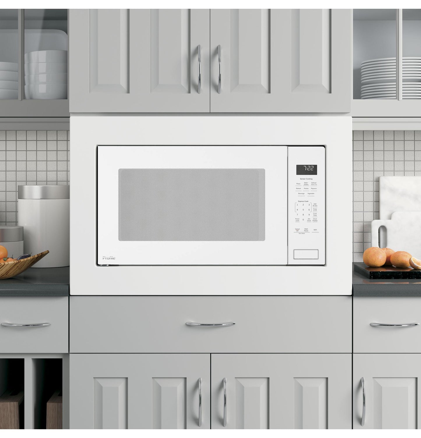 GE APPLIANCES PCWK22U1WWW GE Profile 2.2 Cu. Ft. Built-in Sensor Microwave Oven