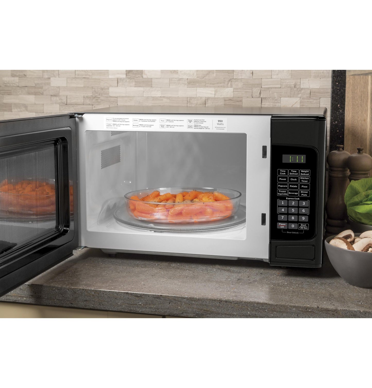 GE APPLIANCES GCST11N1WBB Ge 1.1 Cu. Ft. Capacity Countertop Microwave Oven