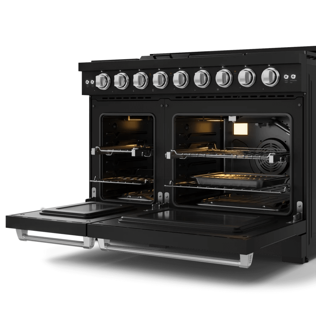 THOR KITCHEN RSG48EBLPSS 48 Inch Professional Lp Range With Tilt Panel Touch Control In BLAC...