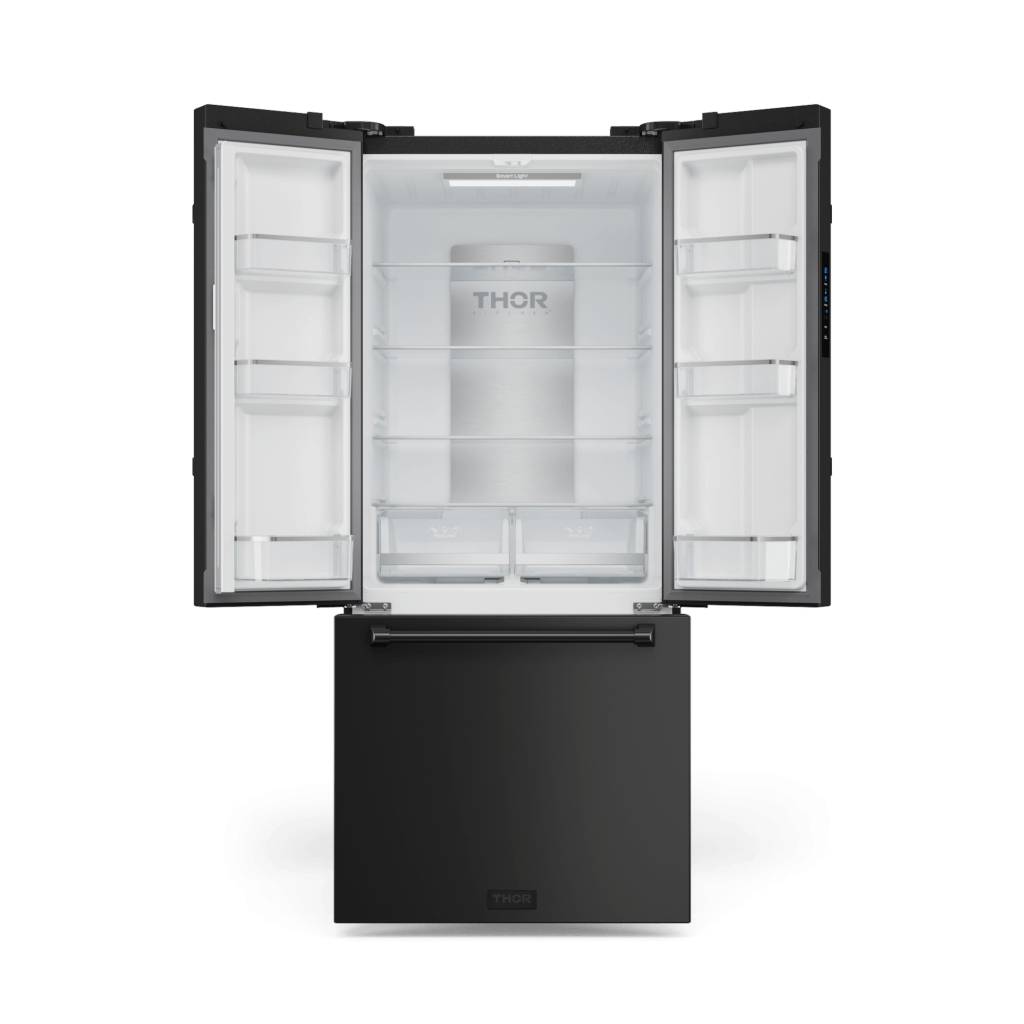 THOR KITCHEN RF3017FFD00 30 Inch 17.7 Cu Ft French Door Counter Depth Refrigerator With Ice ...