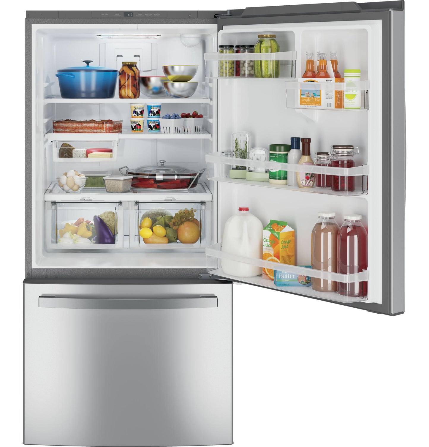 GE APPLIANCES GDE25EYKFS Ge Energy Star 24.8 Cu. Ft. Bottom-freezer Drawer Refrigerator