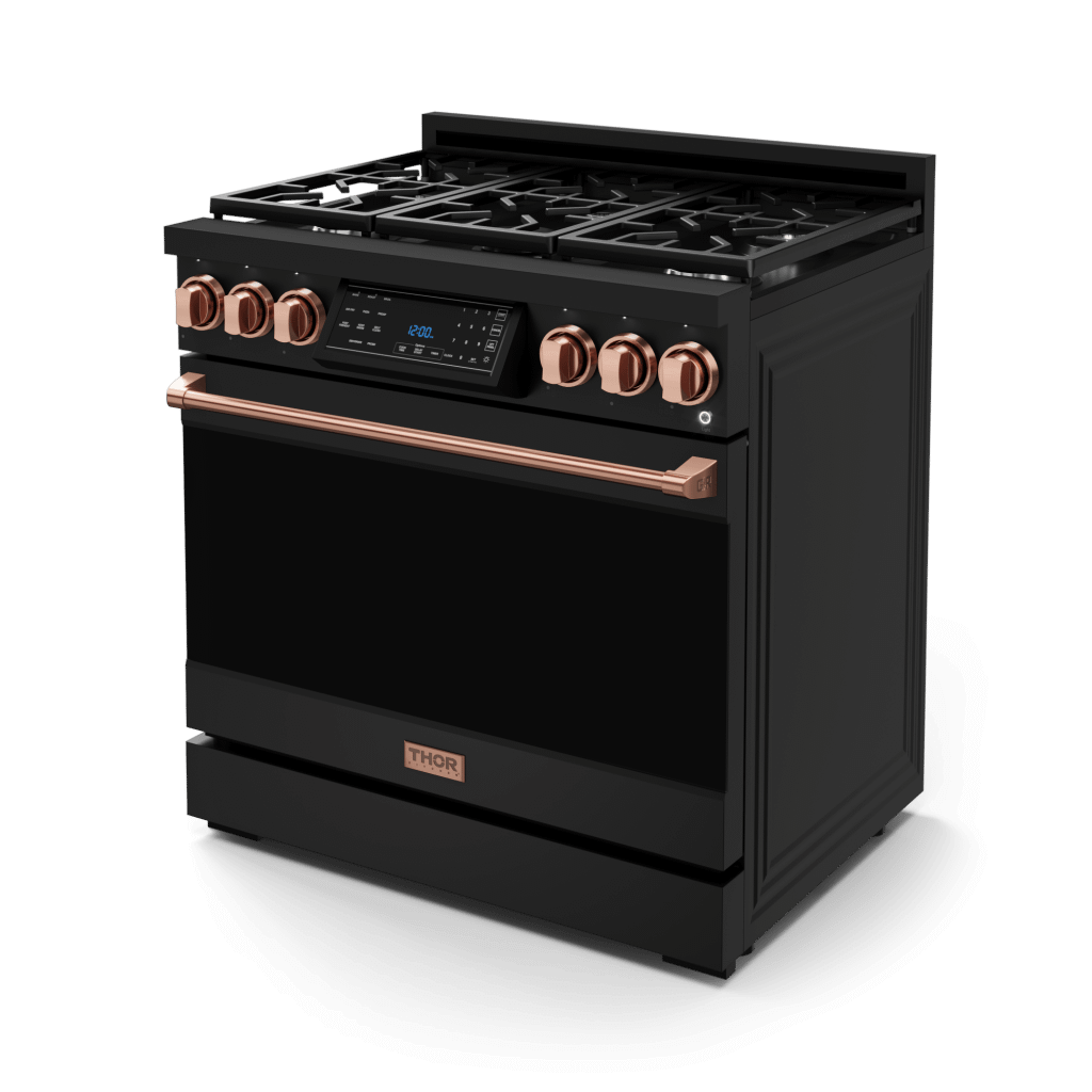 THOR KITCHEN RSG36BRSG 36 Inch Professional Gas Range With Tilt Panel Touch Control In BLA...