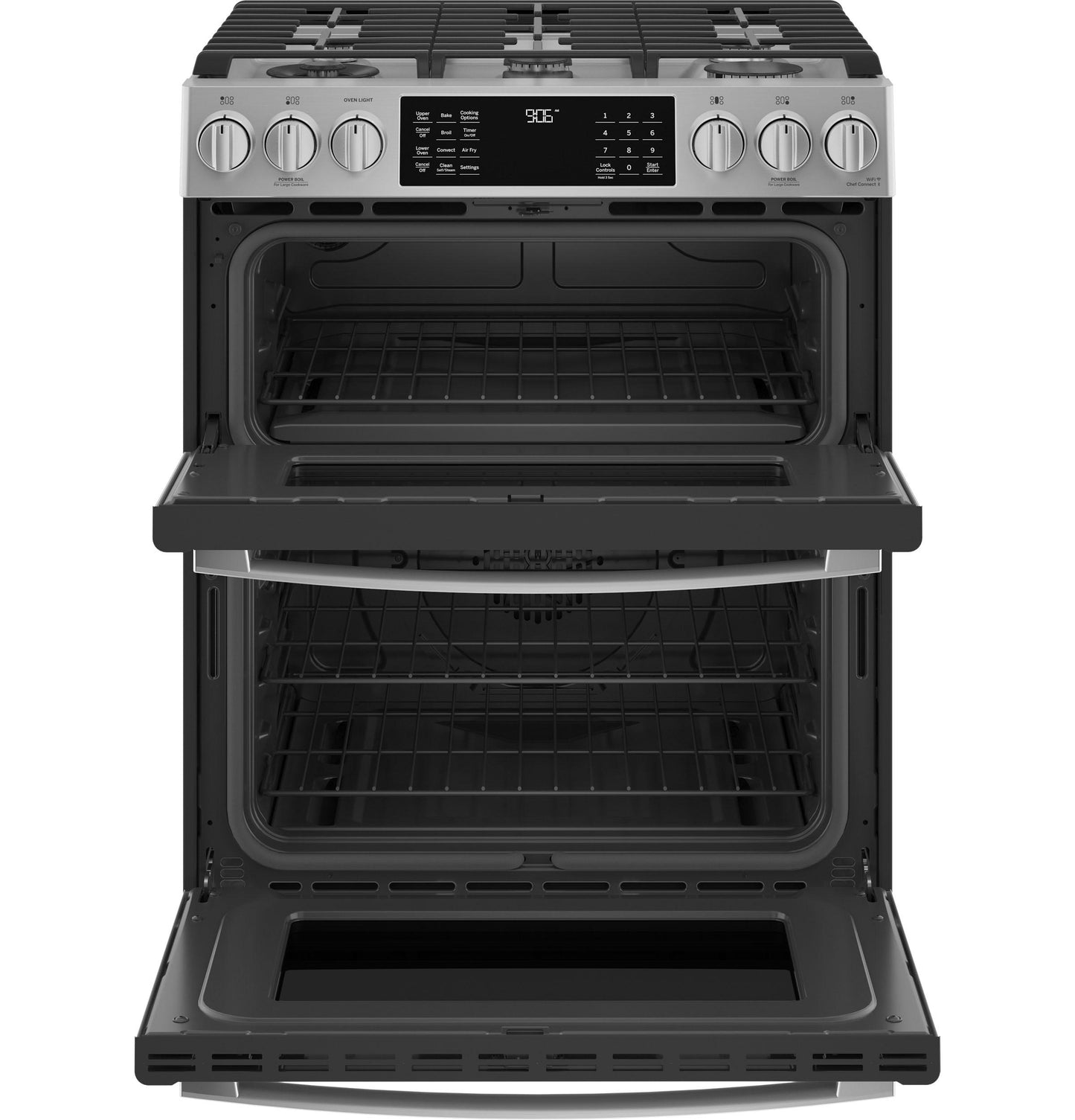 GE APPLIANCES PGS960YPFS GE Profile 30"" Smart Slide-in Front-control Gas Double Oven CON...