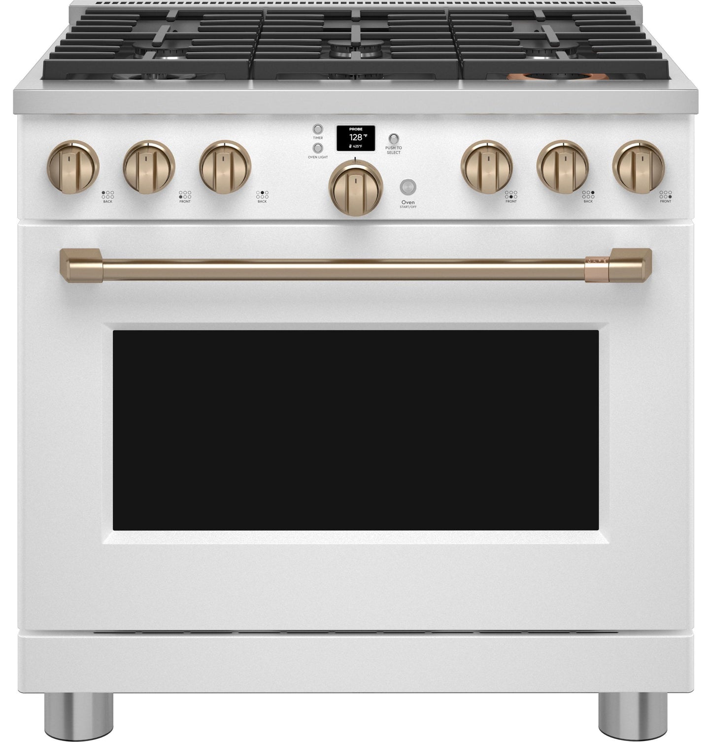 CAFE CGY366P4TW2 Cafe 36"" Smart All-gas Commercial-style Range With 6 Burners ...