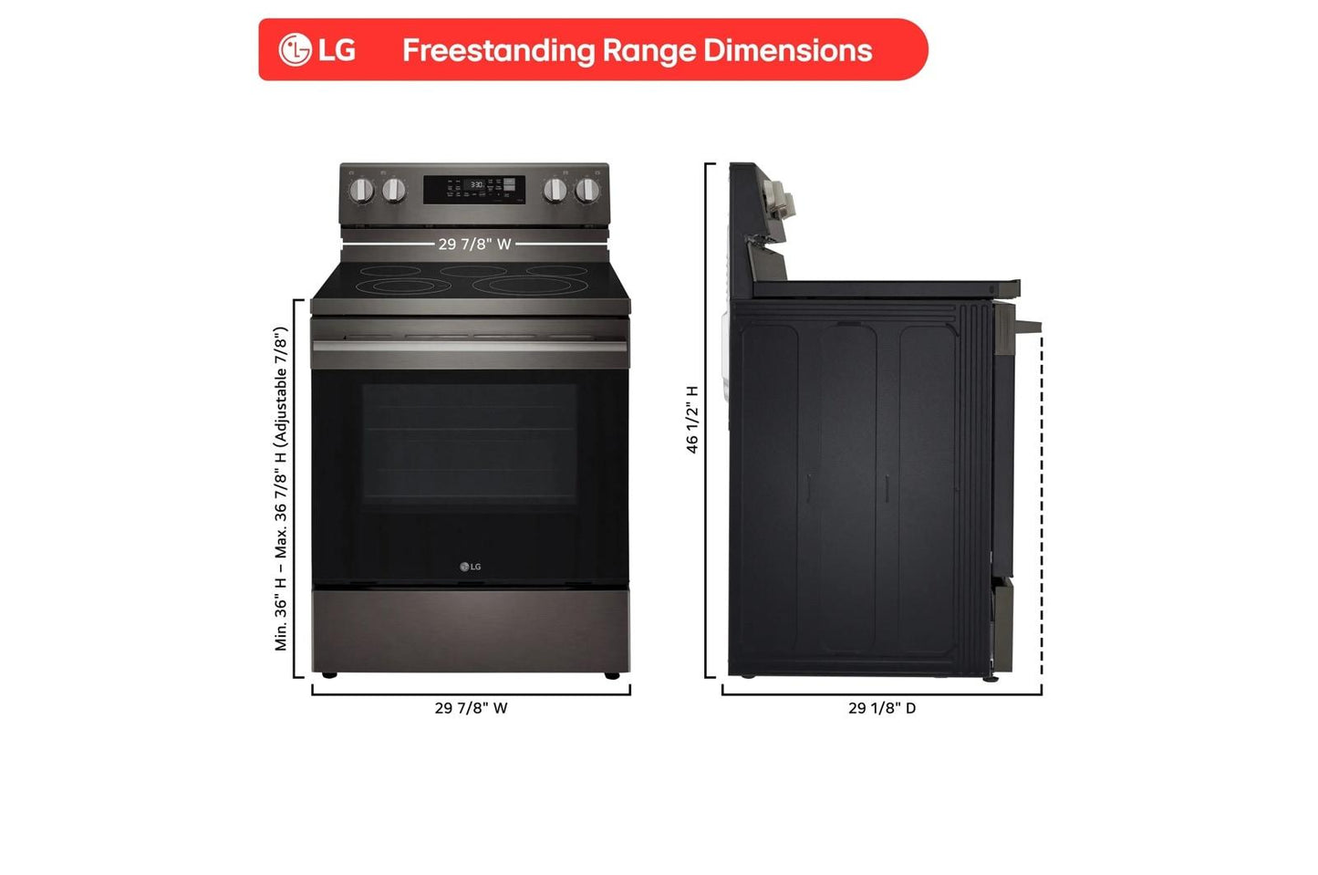 LG LREN6323ZE 6.3 Cu. Ft. Smart Wi-fi Enabled Probake Convection Electric RANG...
