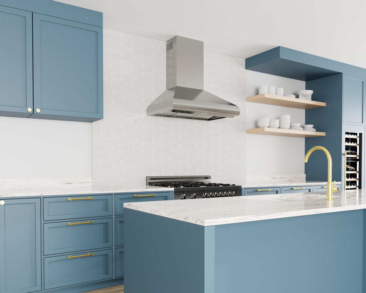 XO APPLIANCE XOVW48KSE XO Appliance 48in Pro Wall Chimney Hood Ss Rounded Lip 1000 Cfm
