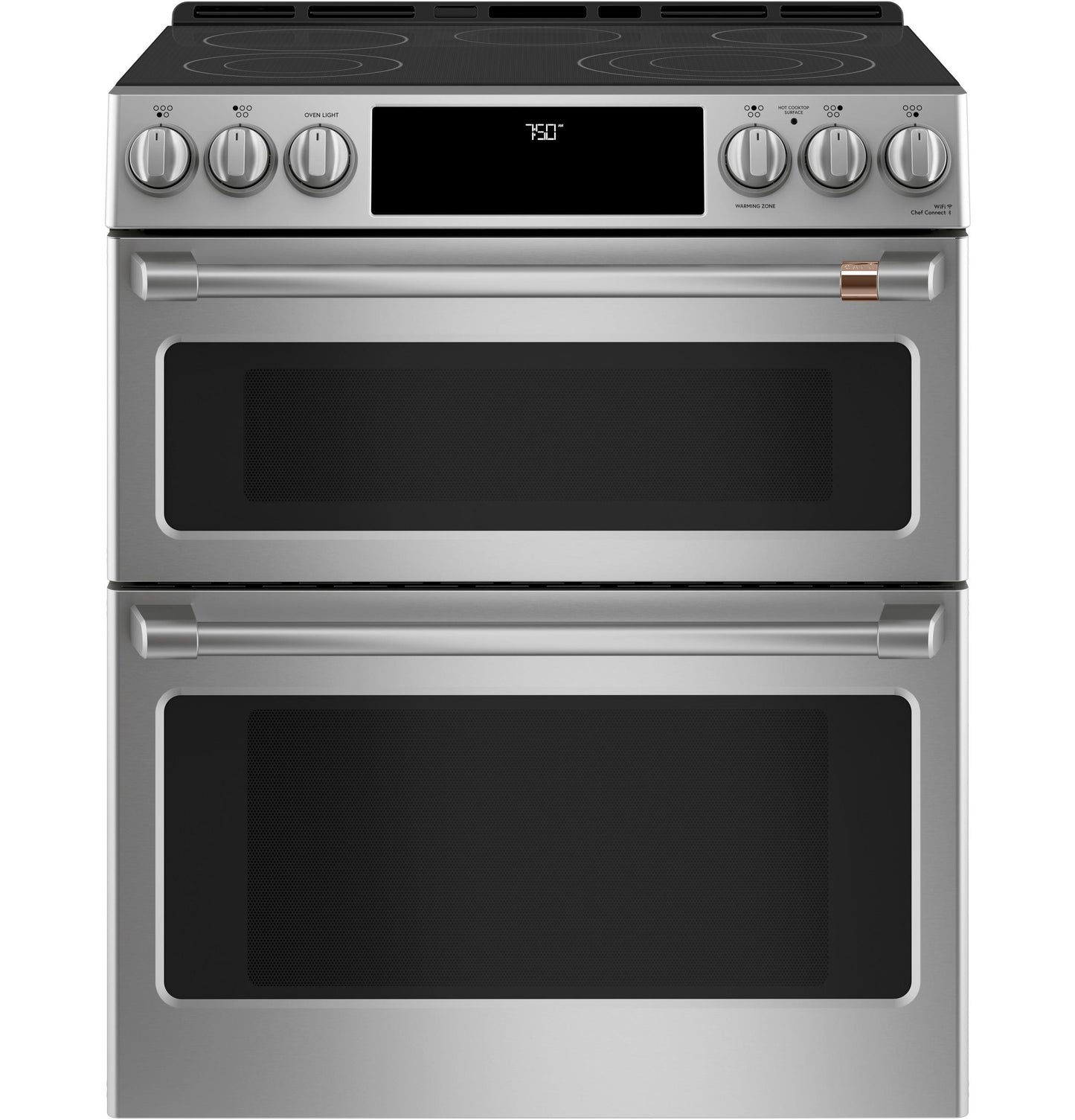 CAFE CES750P2MS1 Cafe 30"" Slide-in Front Control Radiant and Convection DOUBLE...